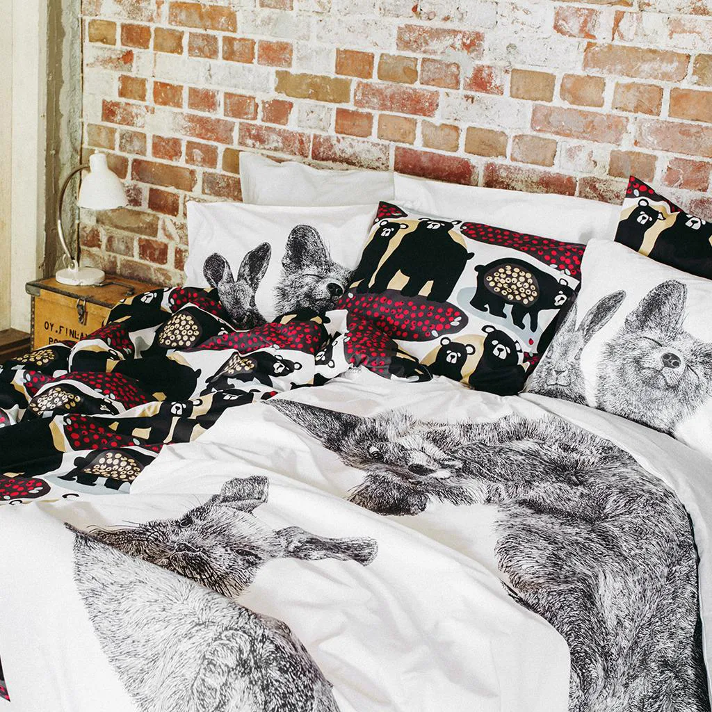 Conjunto de cama Villipedot, preto-branco Finlayson