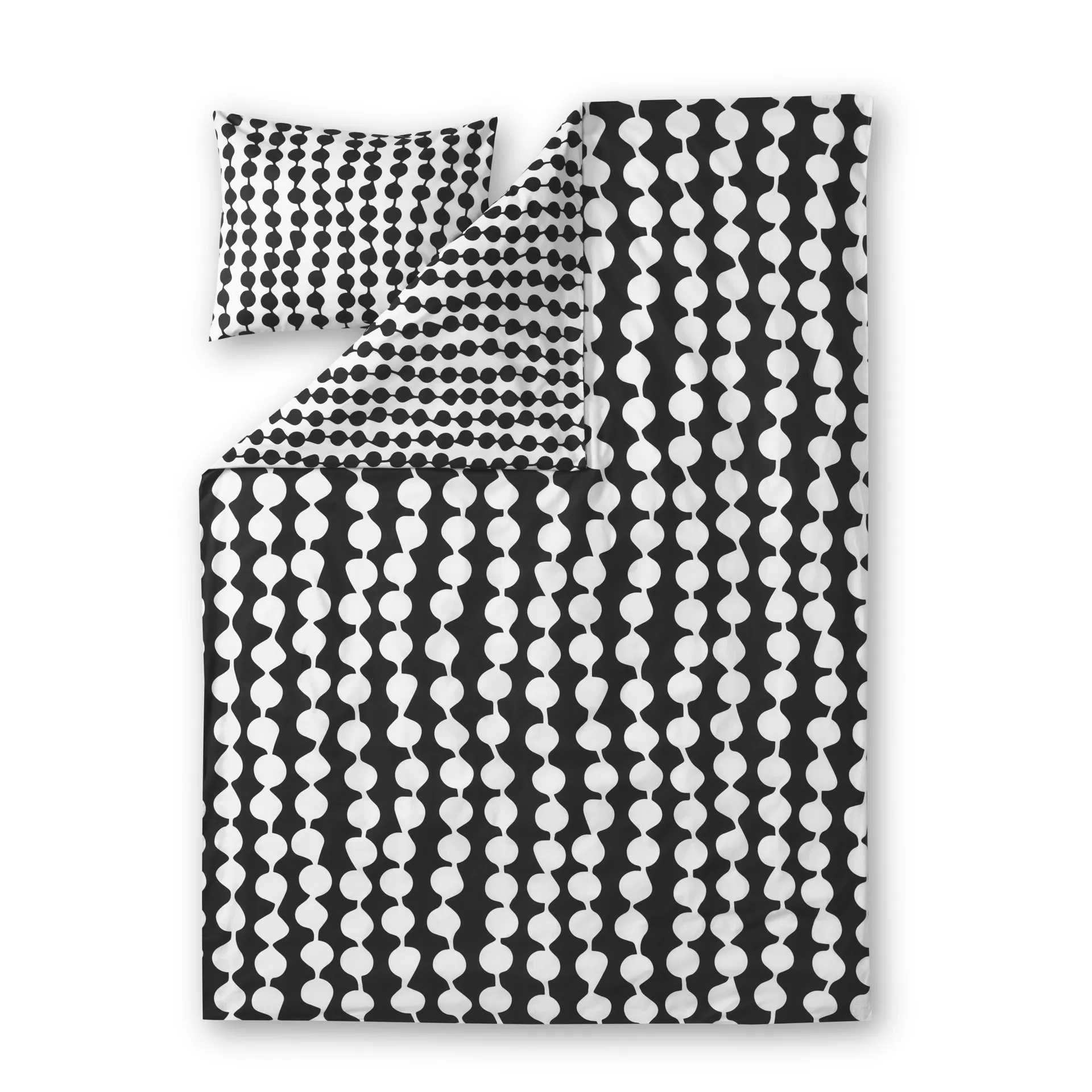 Lençóis de cama Pampula, Preto - Branco Finlayson