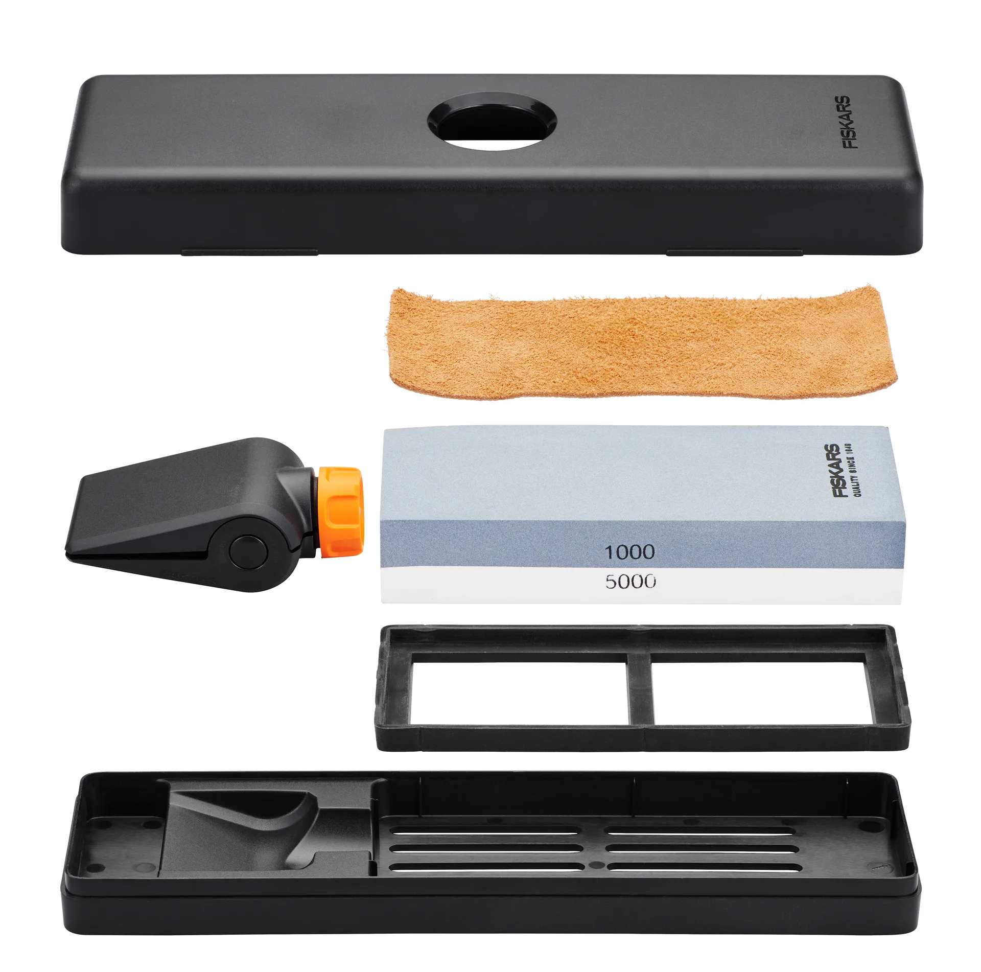 Conjunto de afiar facas Fiskars, Preto-laranja Fiskars