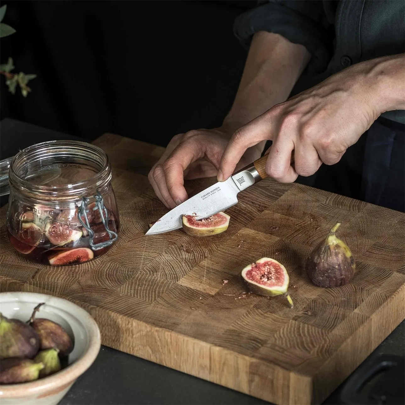 Conjunto de facas, faca de chef + faca de legumes Norden 2 peças, Aço inoxidável-bétula Fiskars