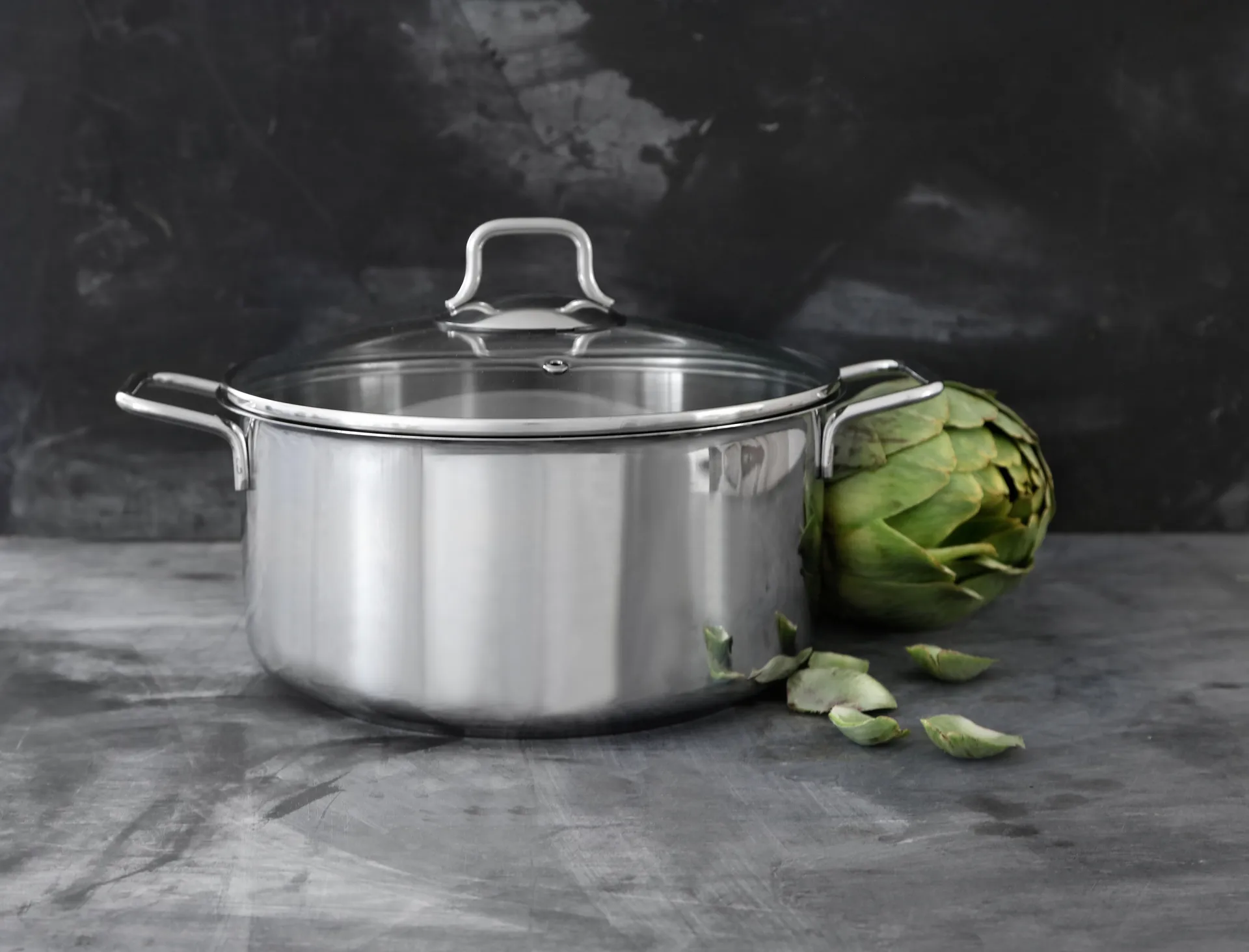 Conjunto de tacho e caçarola com tampa de vidro Fiskars, 3 un., Aço inoxidável Fiskars