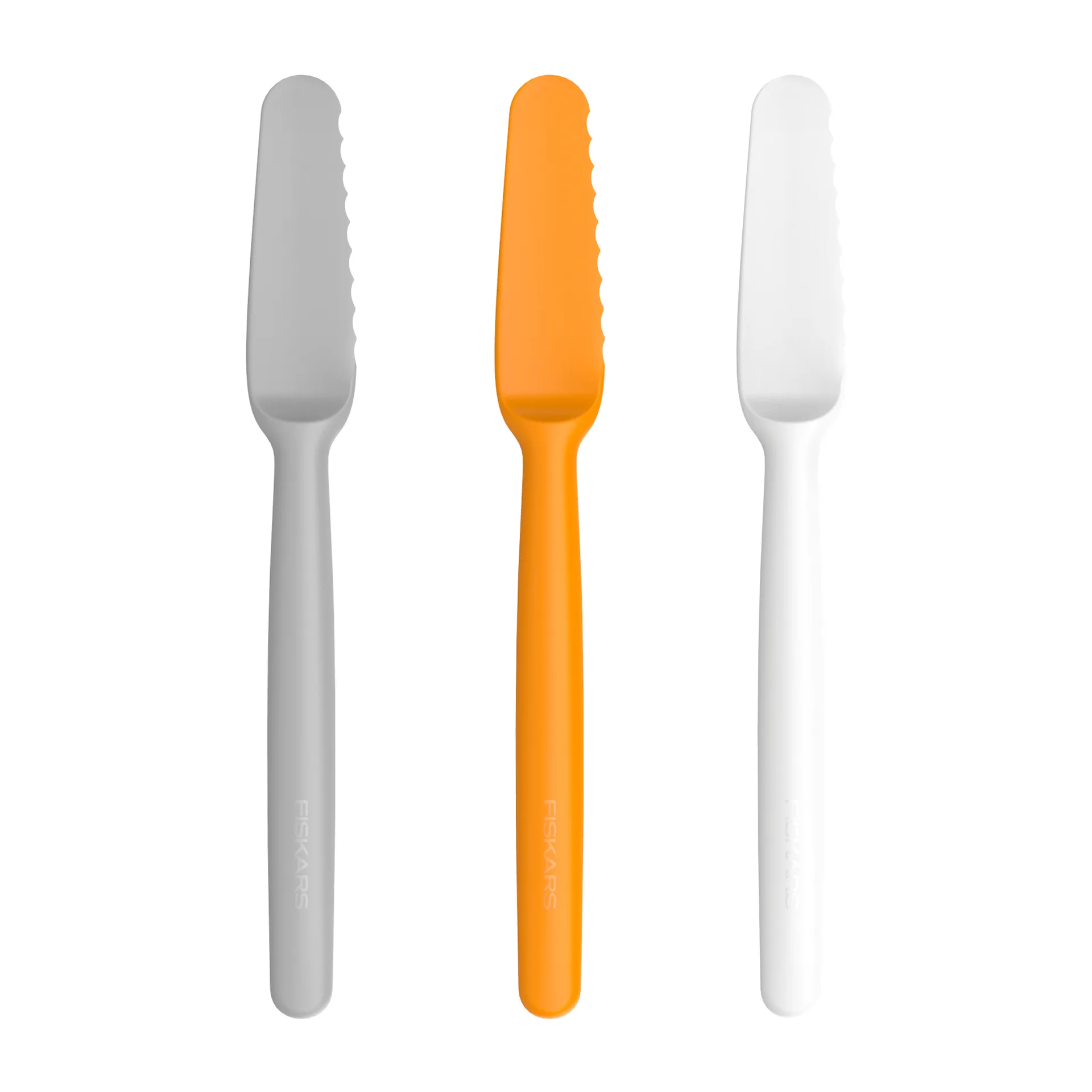 Faca para manteiga Functional Form, 3 un., cinza-laranja-branco Fiskars