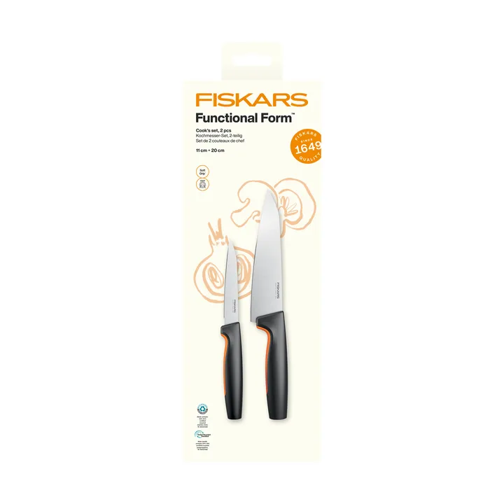 Functional Form conjunto de facas de cozinheiro - Aço inoxidável, 2 peças - Fiskars