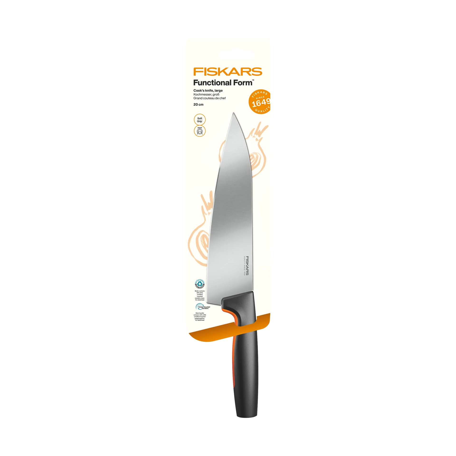 Functional Form faca de chef, Grande, aço inoxidável Fiskars