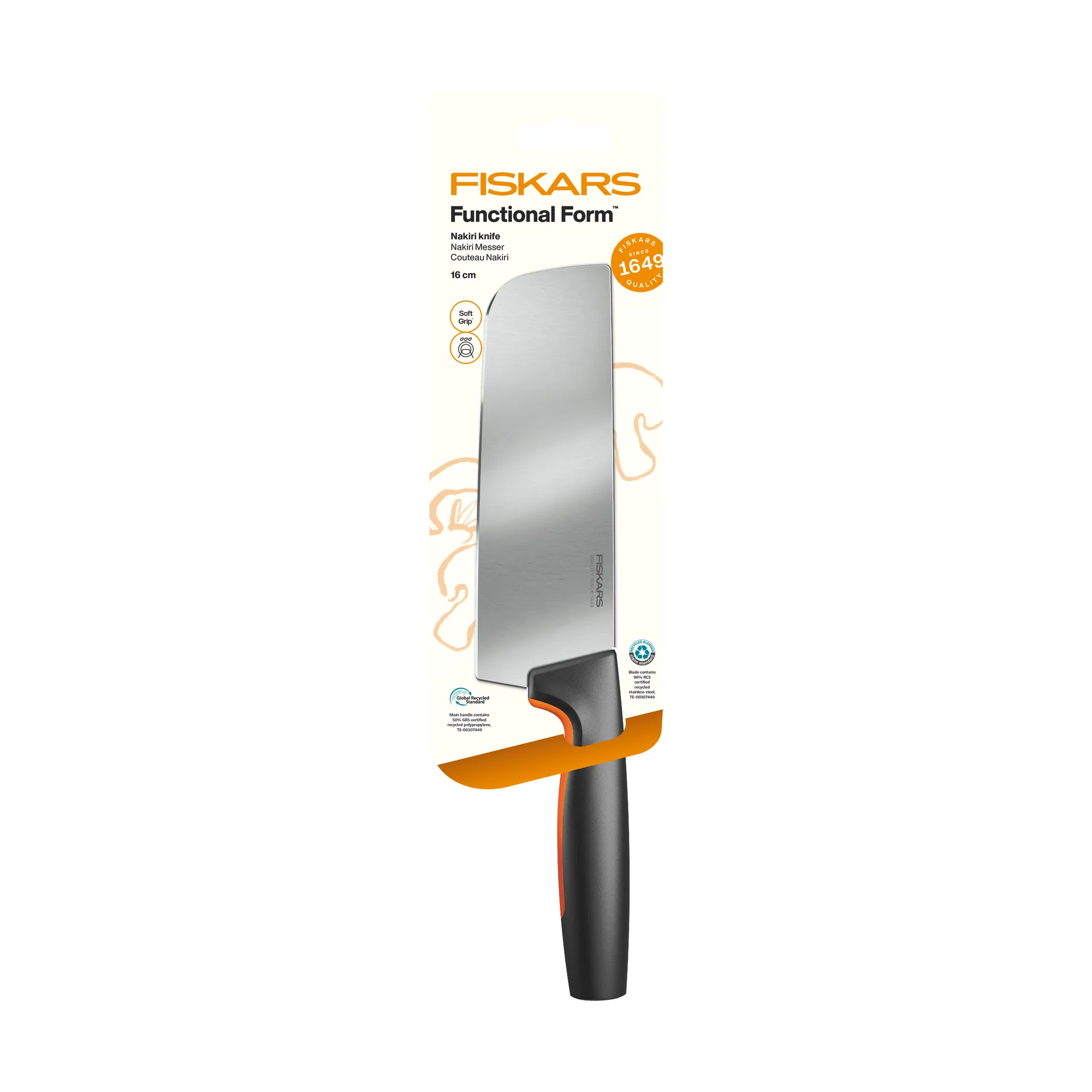 Functional Form faca nakiri, Aço inoxidável Fiskars