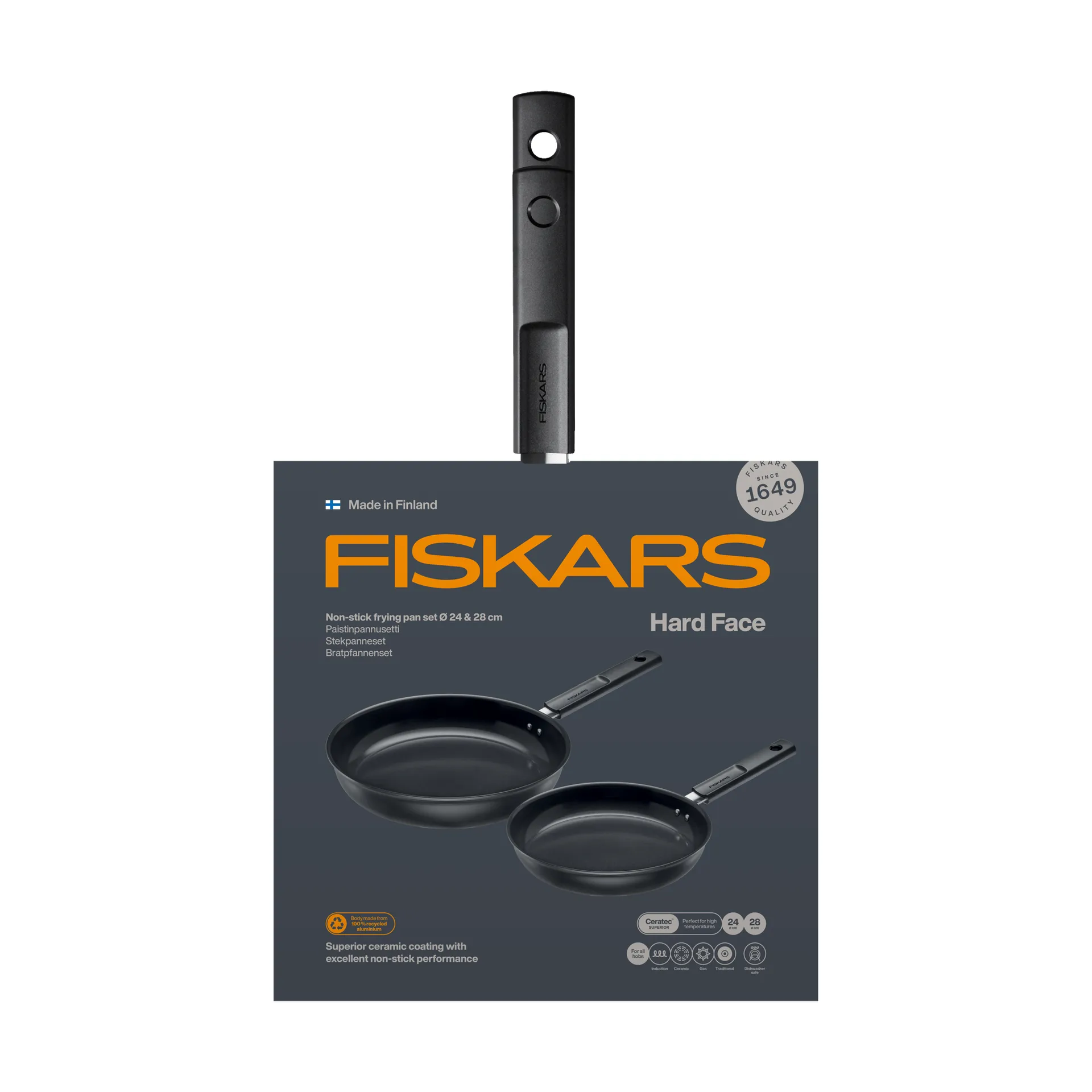 Hard Face conjunto de frigideiras, 2 peças Fiskars
