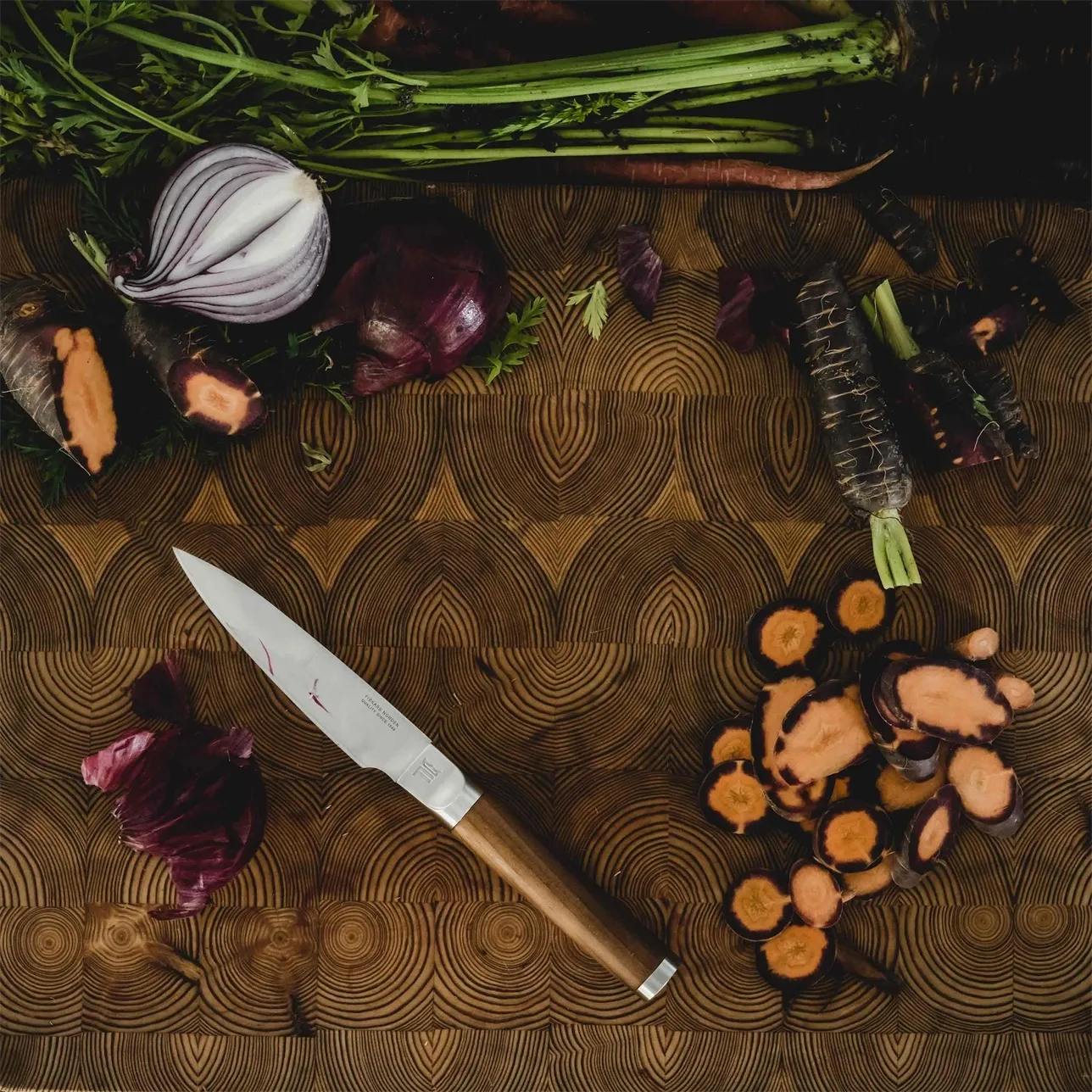 Norden faca de chef + faca para legumes conjunto de facas de 2 peças, Aço inoxidável-bétula Fiskars