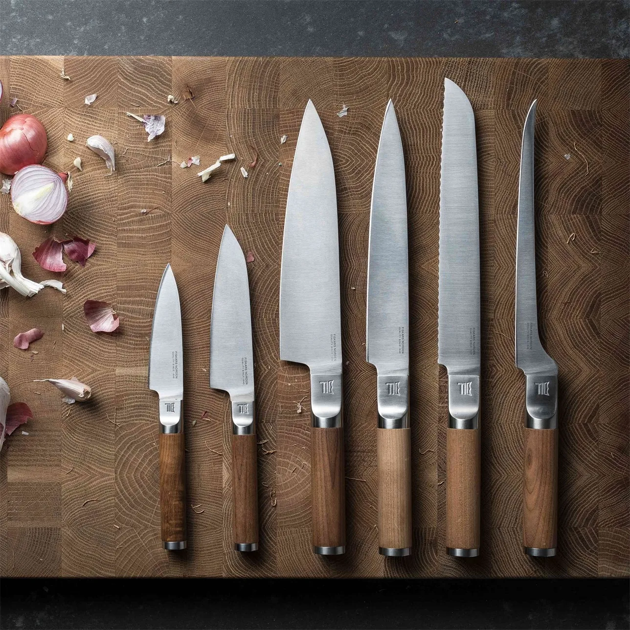 Norden faca de chef + faca para legumes conjunto de facas de 2 peças, Aço inoxidável-bétula Fiskars