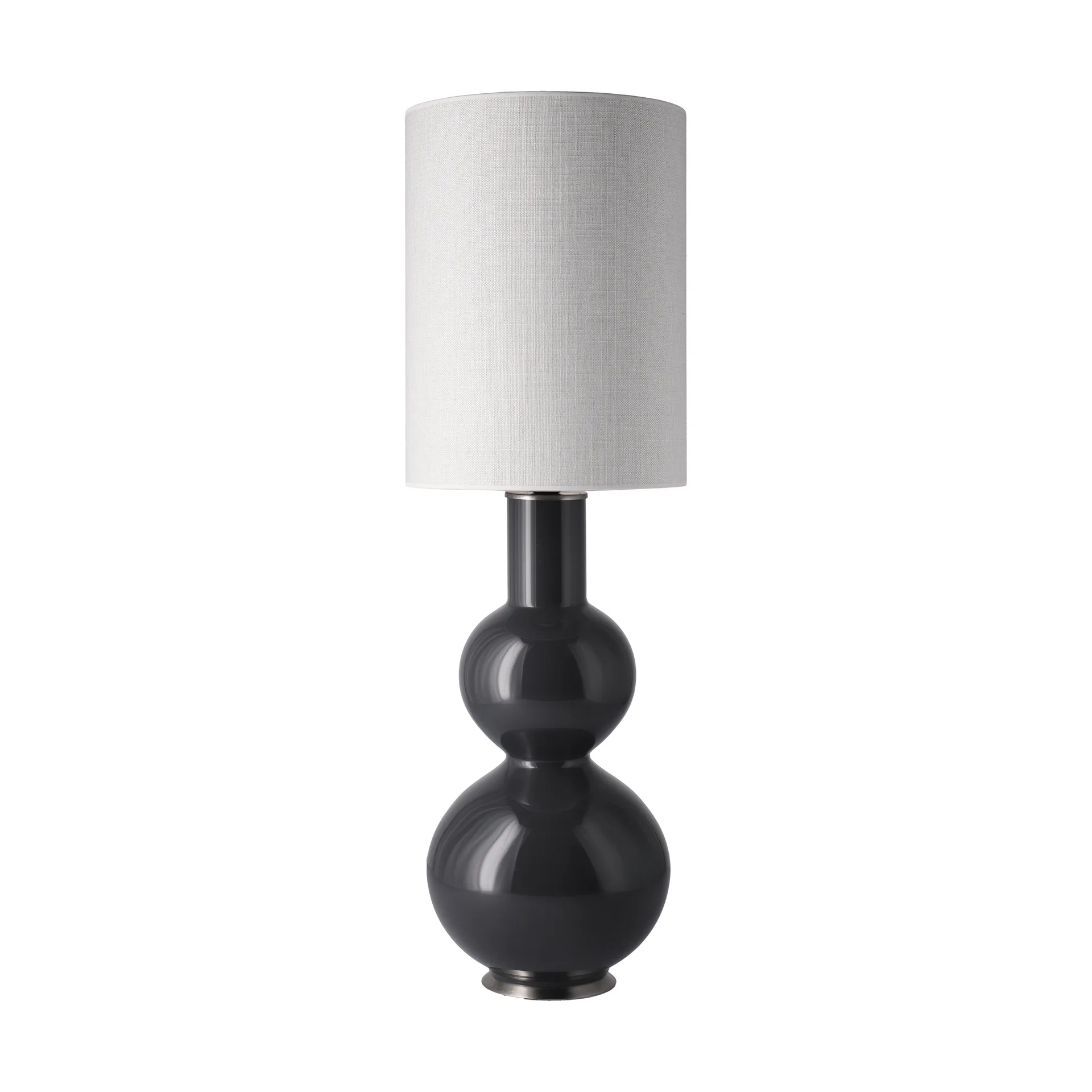 Candeeiro de mesa Augusta, base cinza, Babel Beige L Flavia Lamps