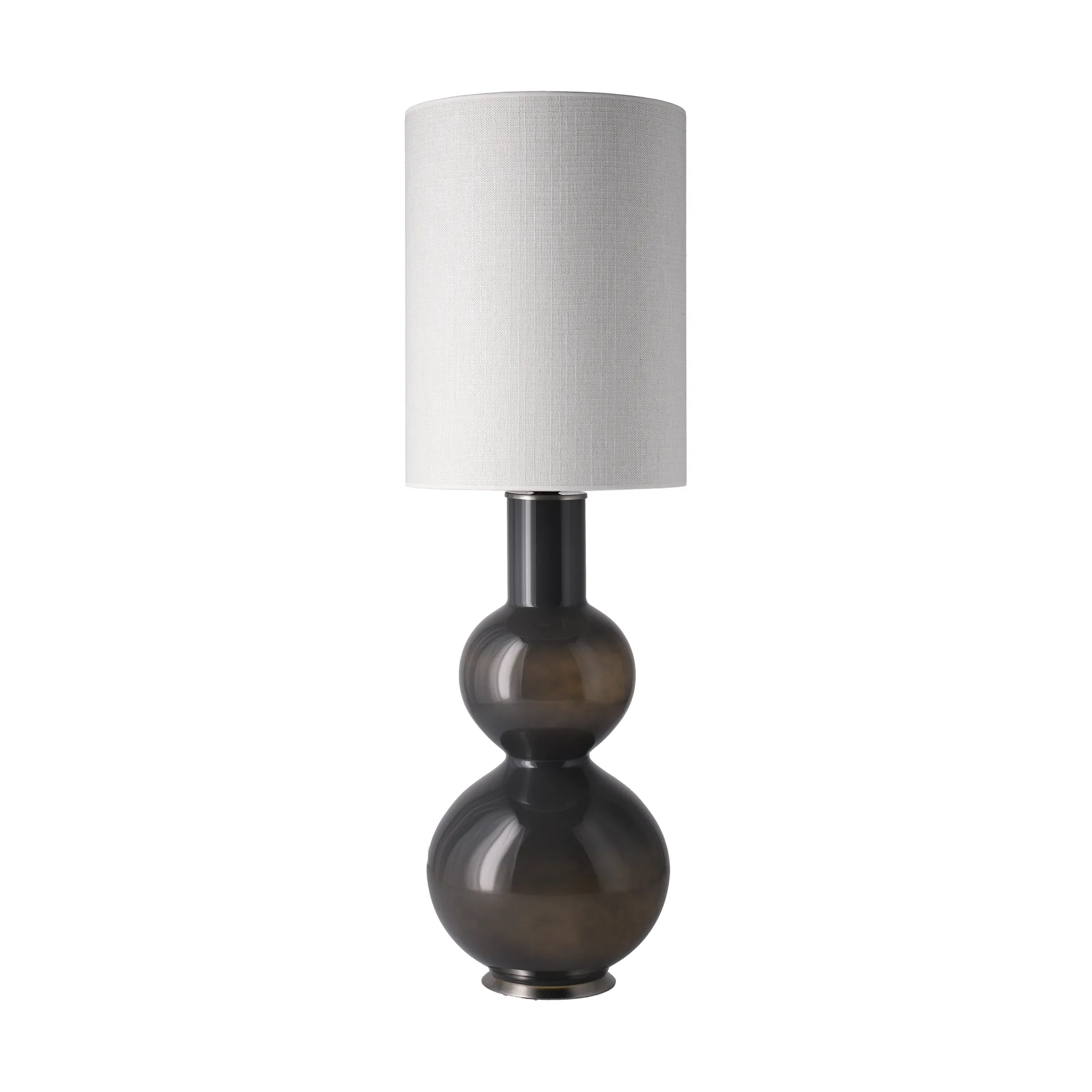 Candeeiro de mesa Augusta, base cinza, Babel Beige L Flavia Lamps
