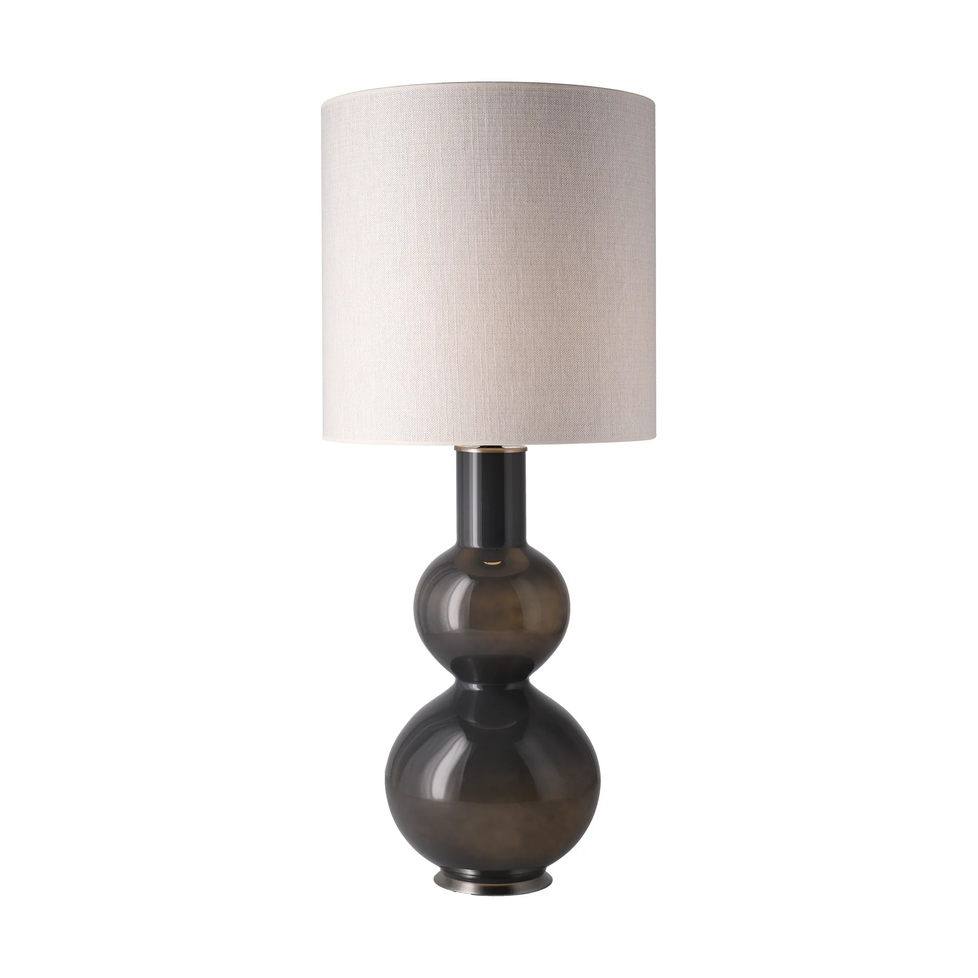 Candeeiro de mesa Augusta, base cinza, Babel Beige M Flavia Lamps