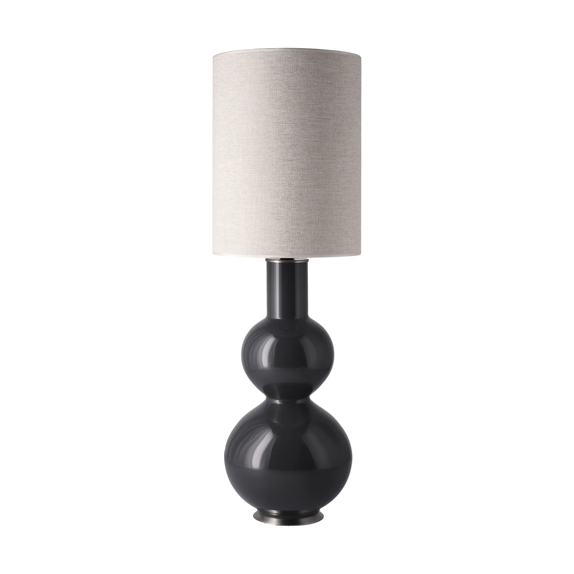 Candeeiro de mesa Augusta, base cinza, London Beige L Flavia Lamps