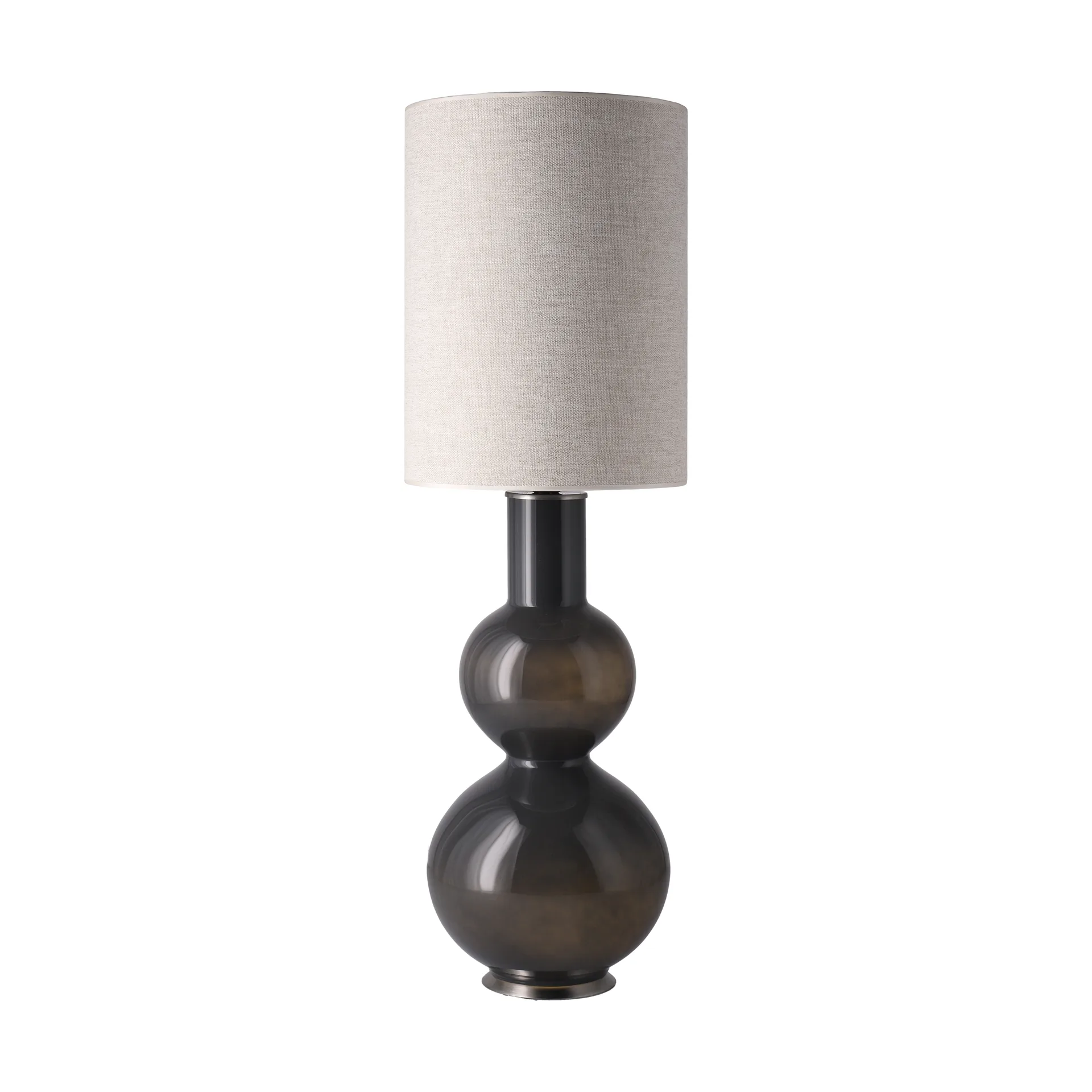 Candeeiro de mesa Augusta, base cinza, London Beige L Flavia Lamps