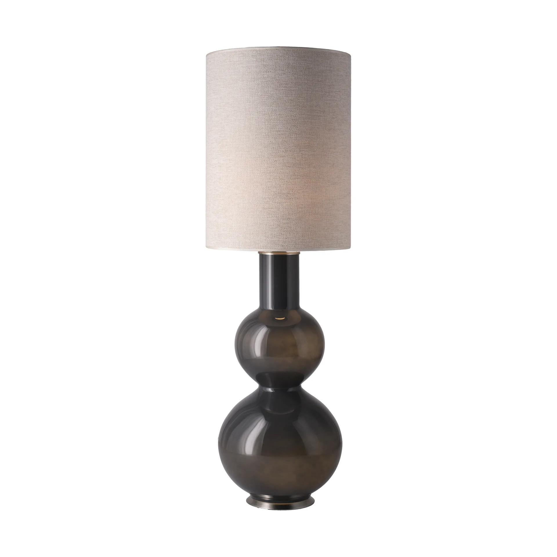 Candeeiro de mesa Augusta, base cinza, London Beige L Flavia Lamps