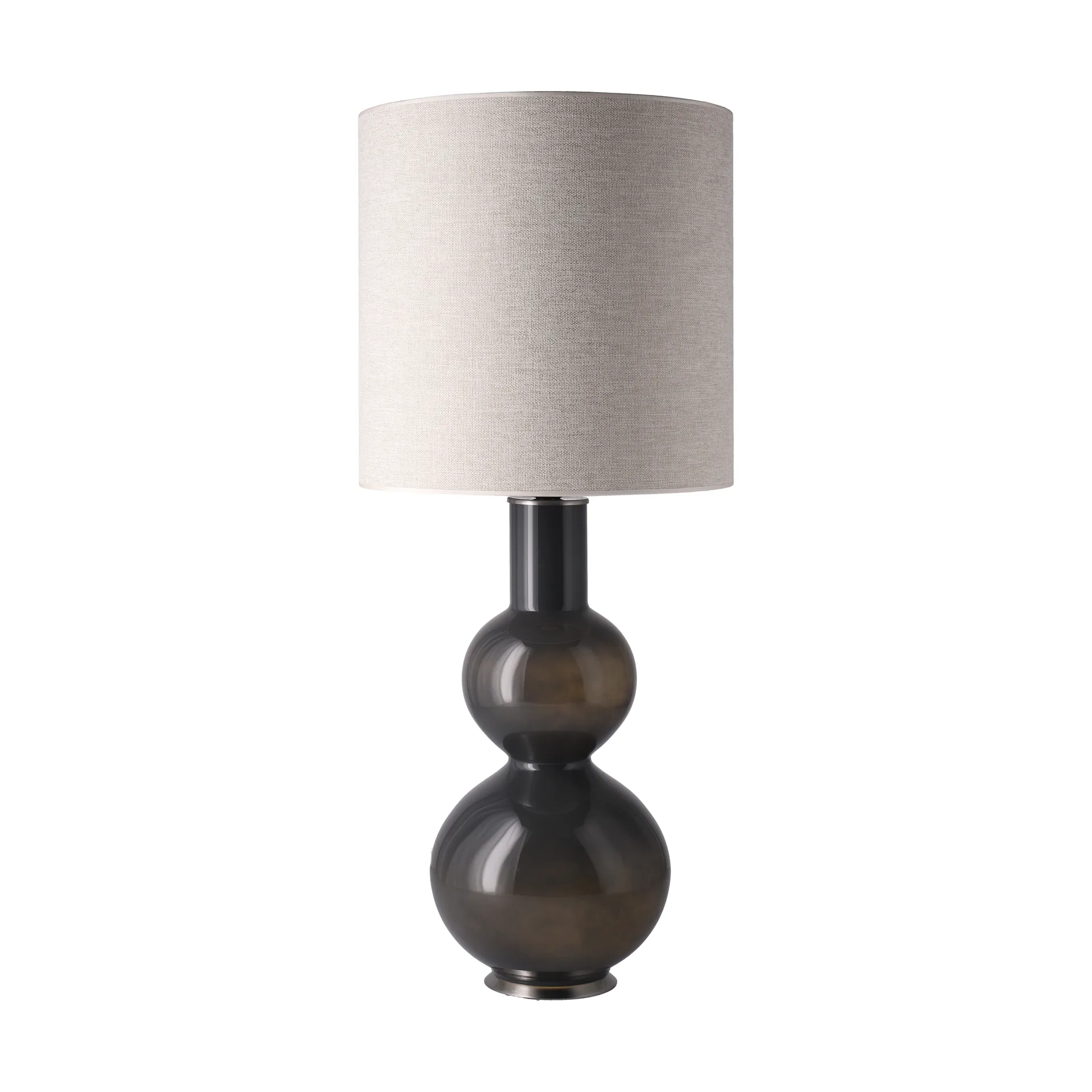 Candeeiro de mesa Augusta, base cinza, London Beige M Flavia Lamps