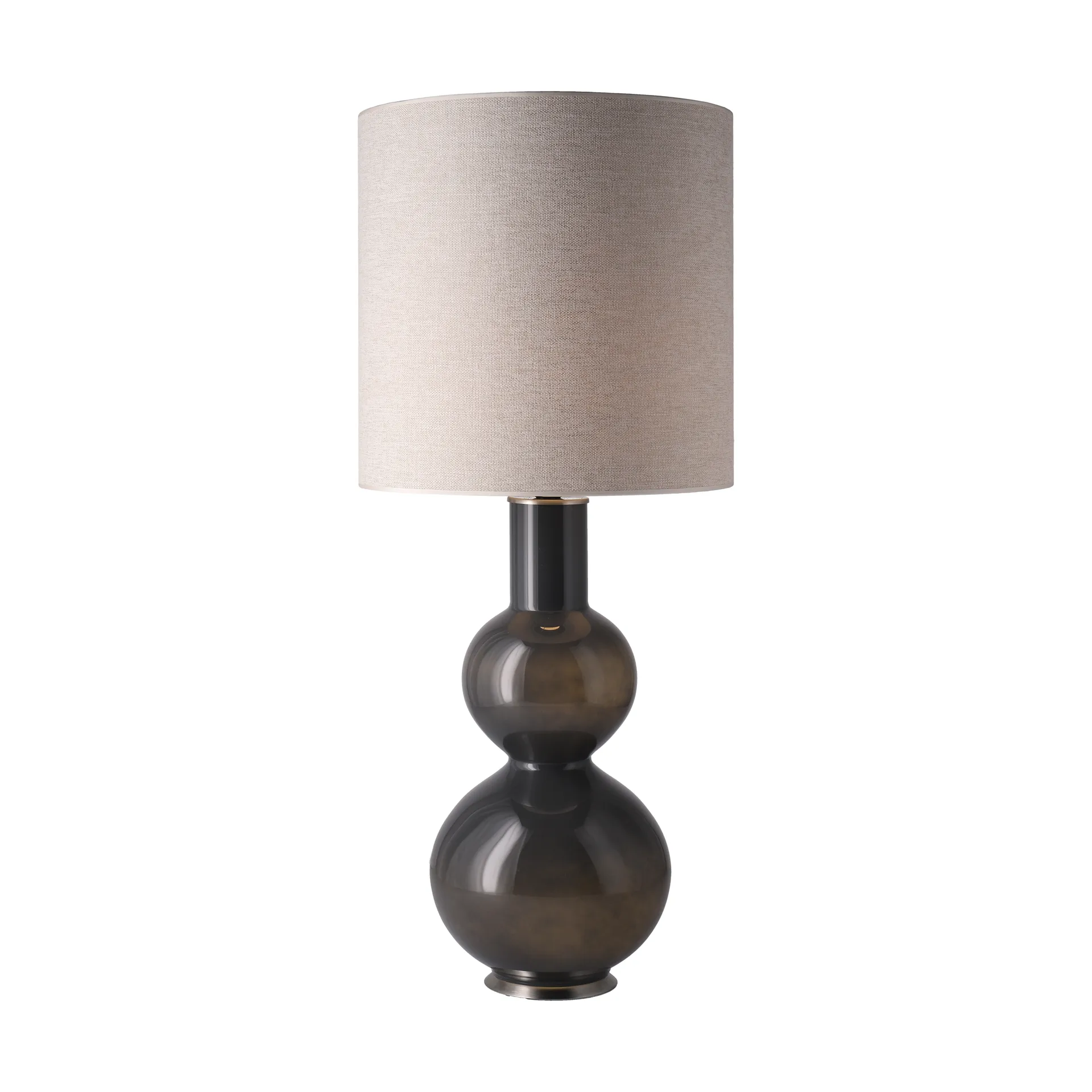 Candeeiro de mesa Augusta, base cinza, London Beige M Flavia Lamps
