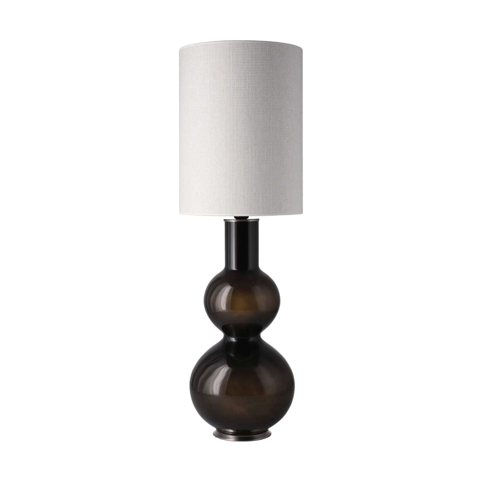 Candeeiro de mesa Augusta, base preta, Babel Beige L Flavia Lamps