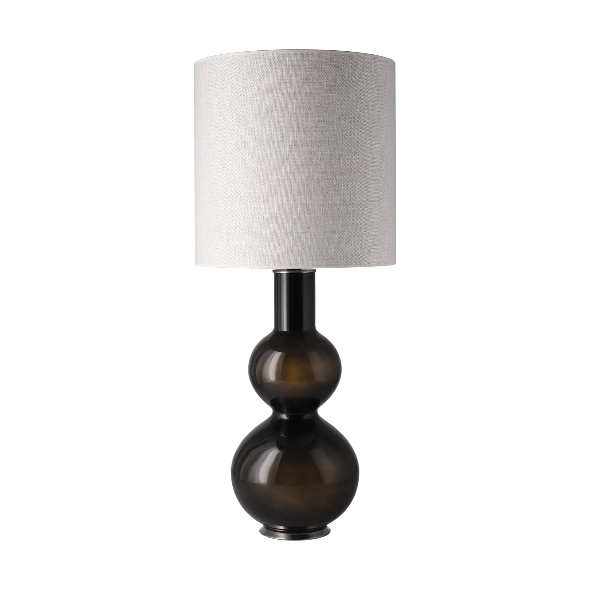Candeeiro de mesa Augusta, base preta, Babel Beige M Flavia Lamps