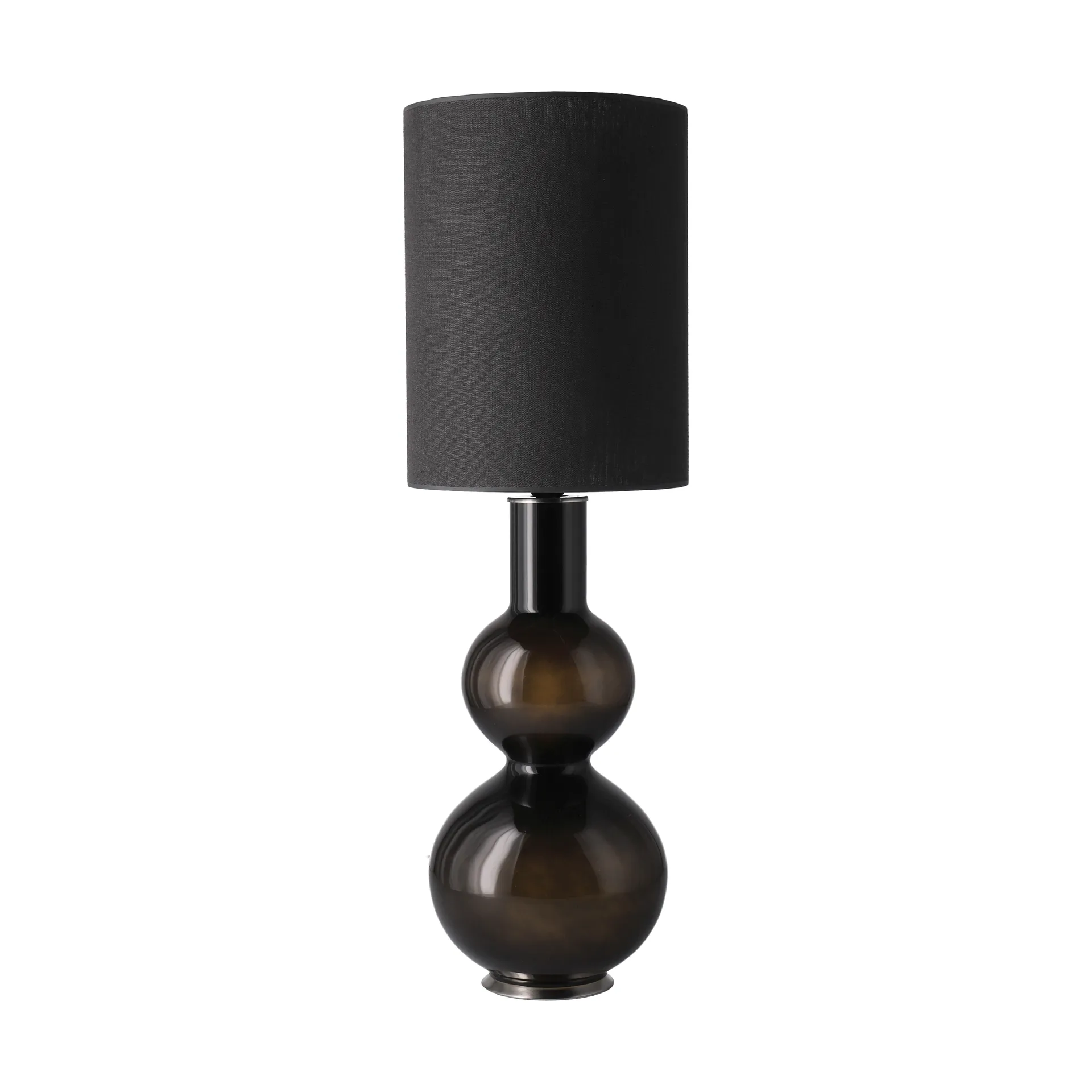 Candeeiro de mesa Augusta, base preta, Lino Negro L Flavia Lamps