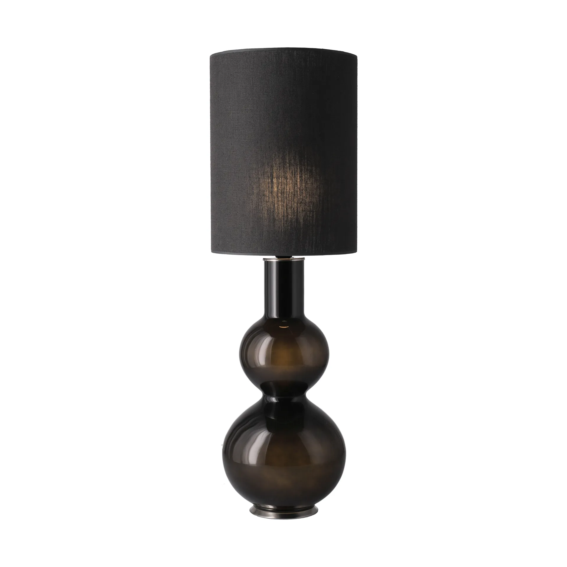 Candeeiro de mesa Augusta, base preta, Lino Negro L Flavia Lamps