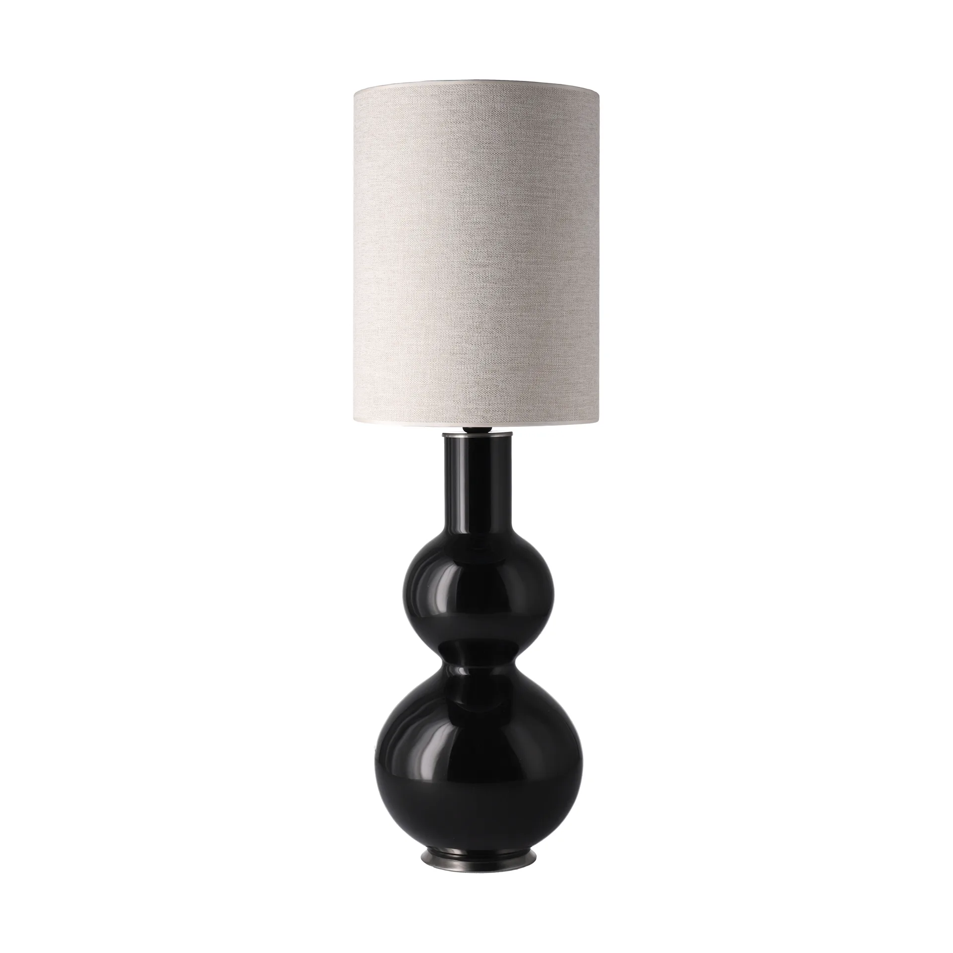 Candeeiro de mesa Augusta, base preta, London Beige L Flavia Lamps