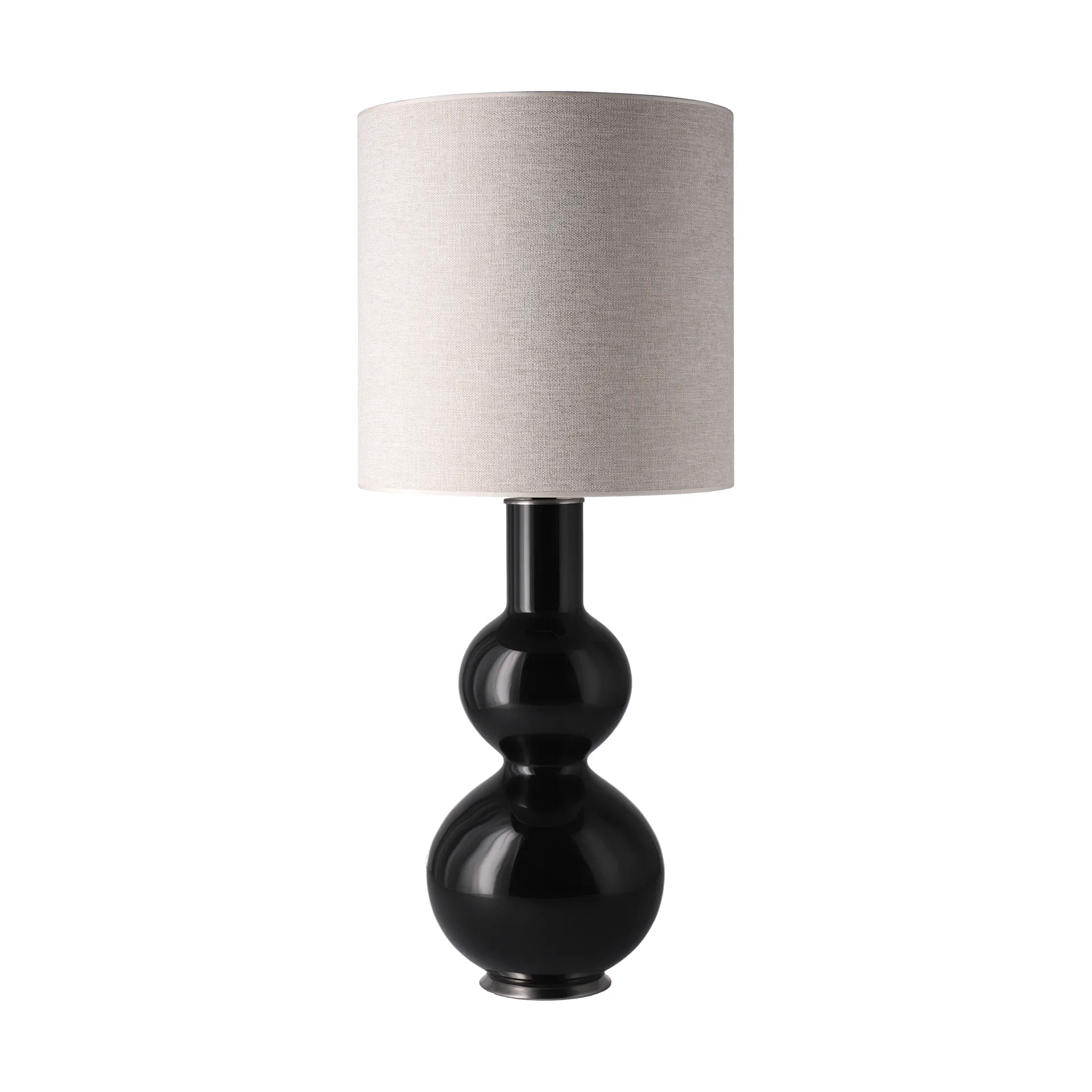 Candeeiro de mesa Augusta, base preta, London Beige M Flavia Lamps