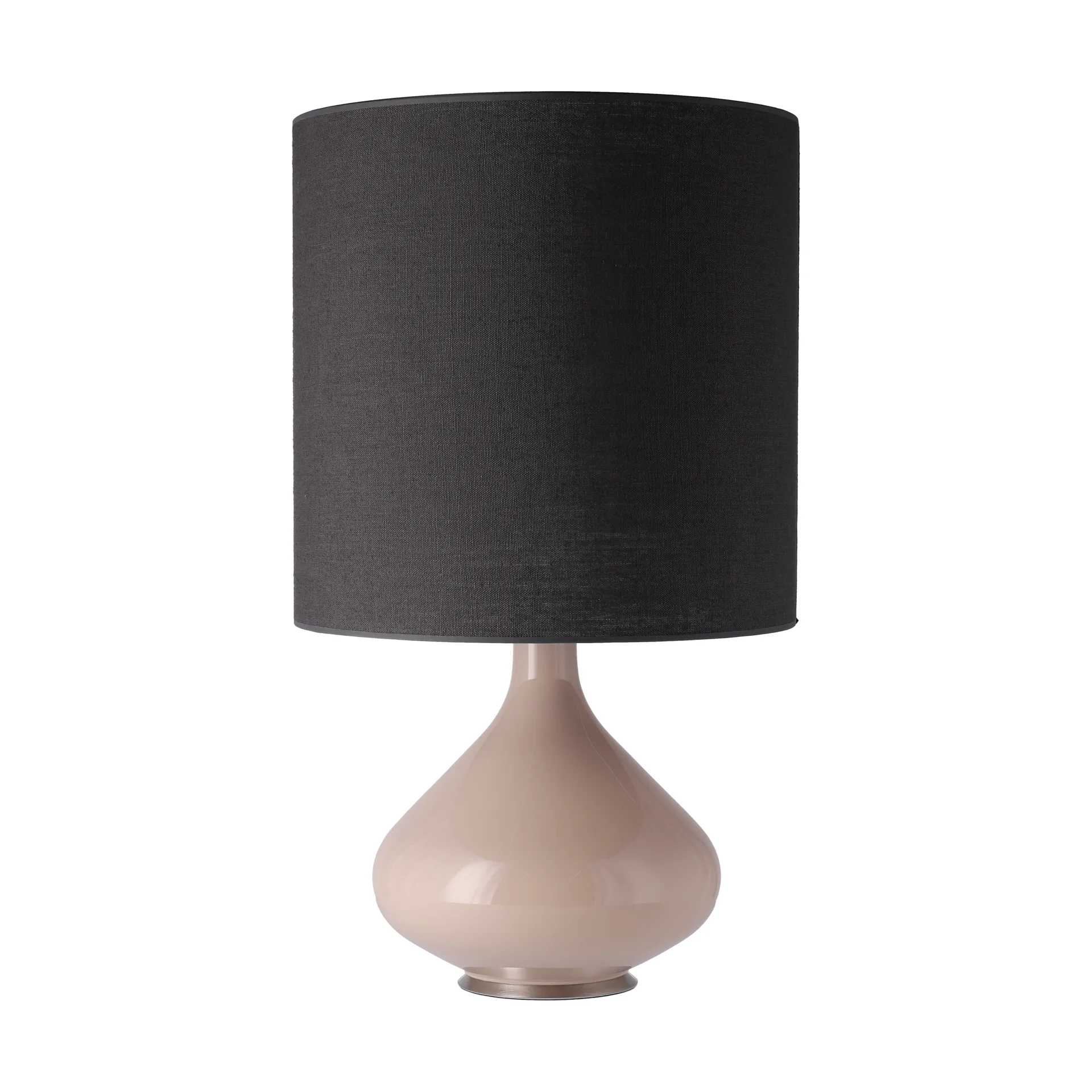 Candeeiro de mesa Flavia, base bege, Lino Negro M Flavia Lamps