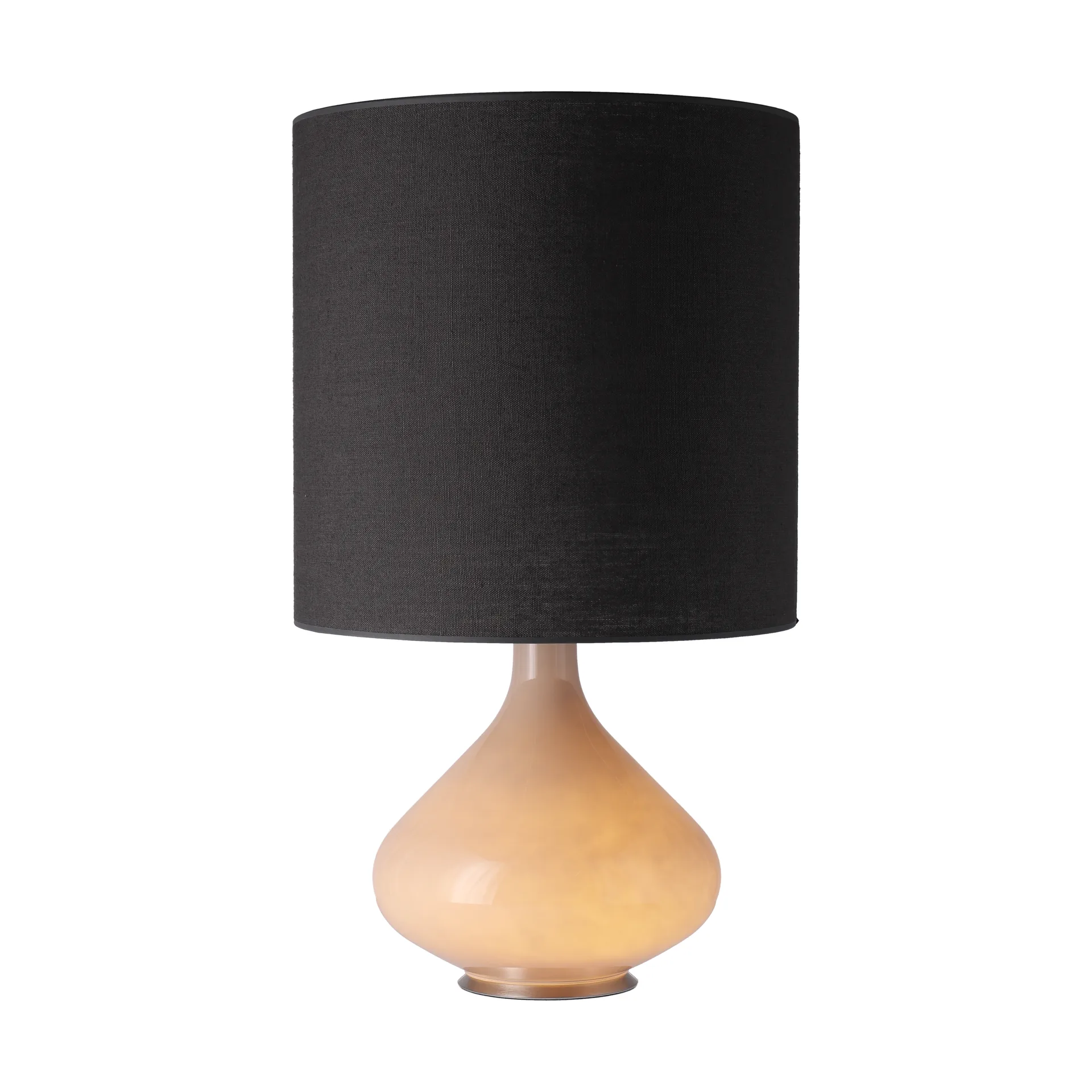 Candeeiro de mesa Flavia, base bege, Lino Negro M Flavia Lamps