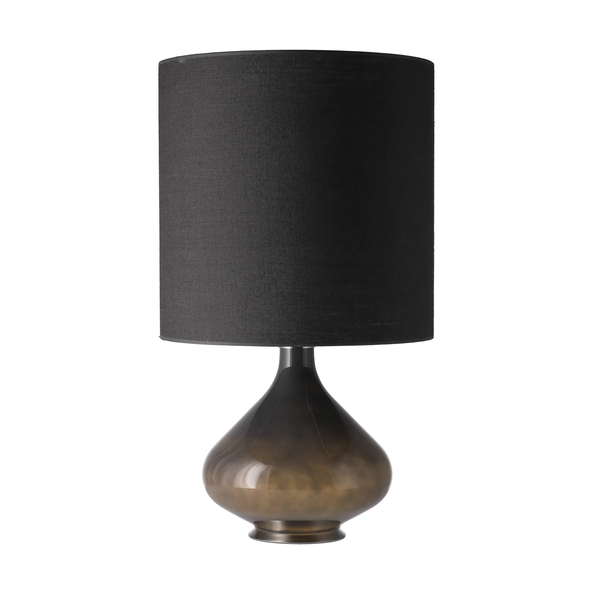 Candeeiro de mesa Flavia, base cinza, Lino Negro M Flavia Lamps