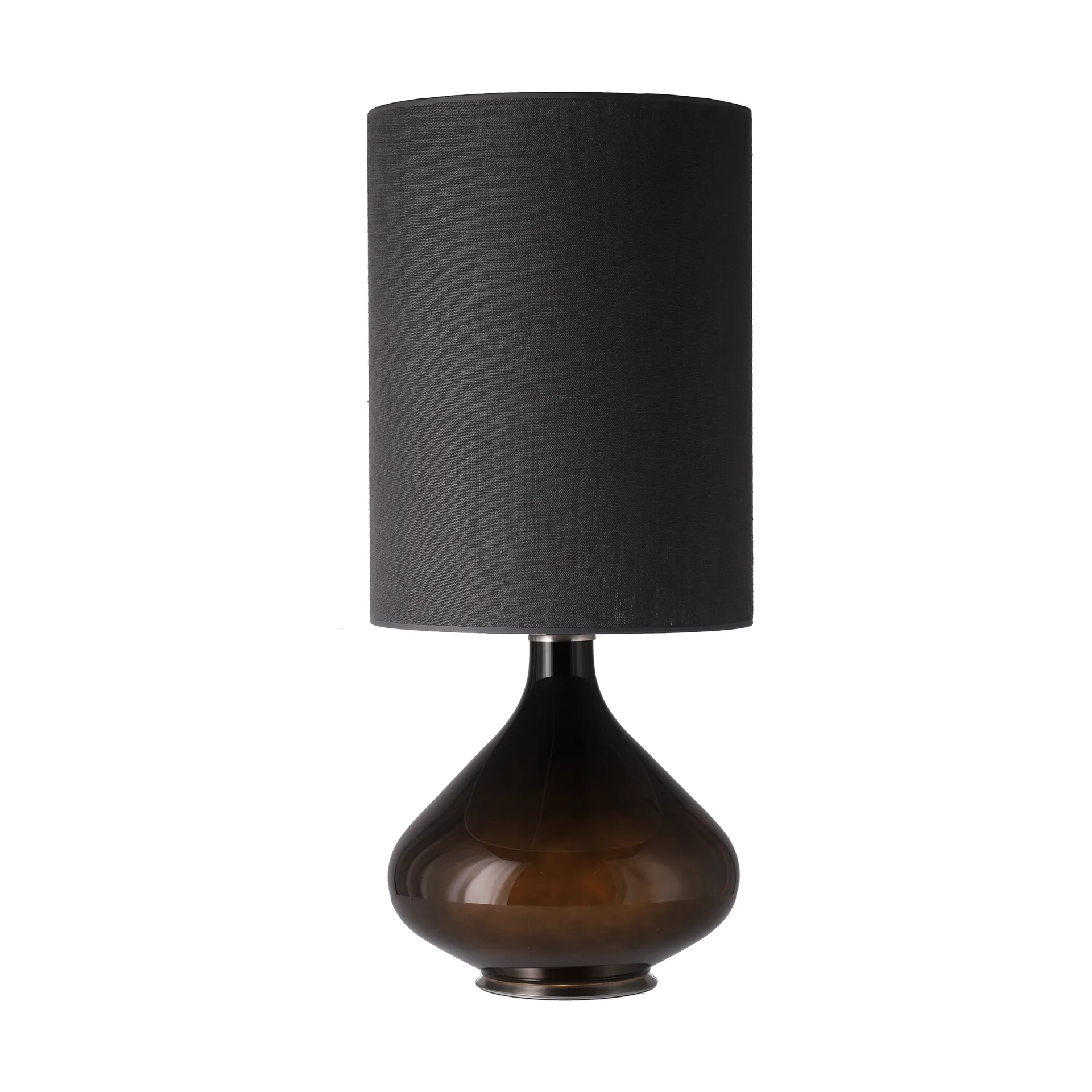 Candeeiro de mesa Flavia, base preta, Lino Negro L Flavia Lamps
