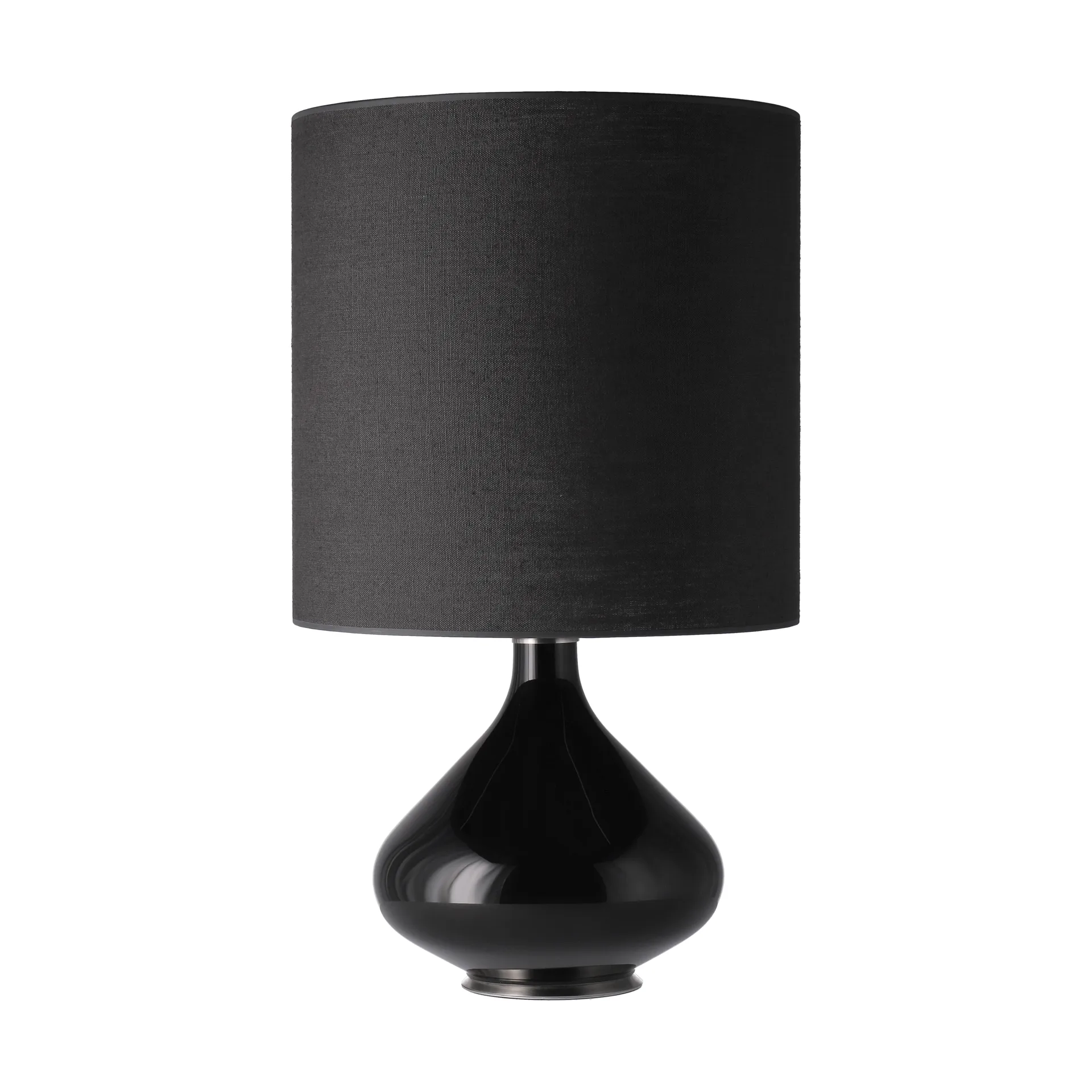Candeeiro de mesa Flavia, base preta, Lino Negro M Flavia Lamps