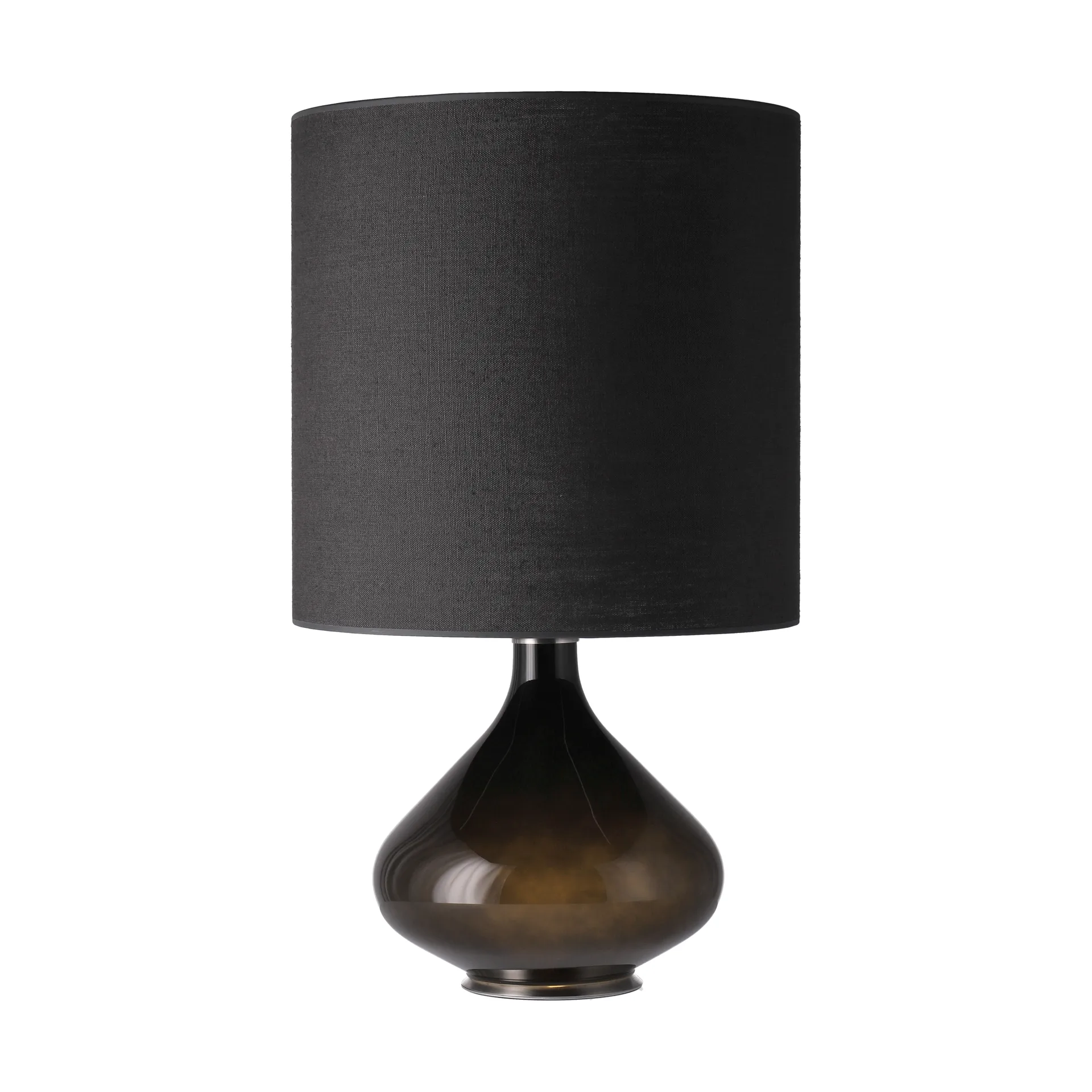 Candeeiro de mesa Flavia, base preta, Lino Negro M Flavia Lamps