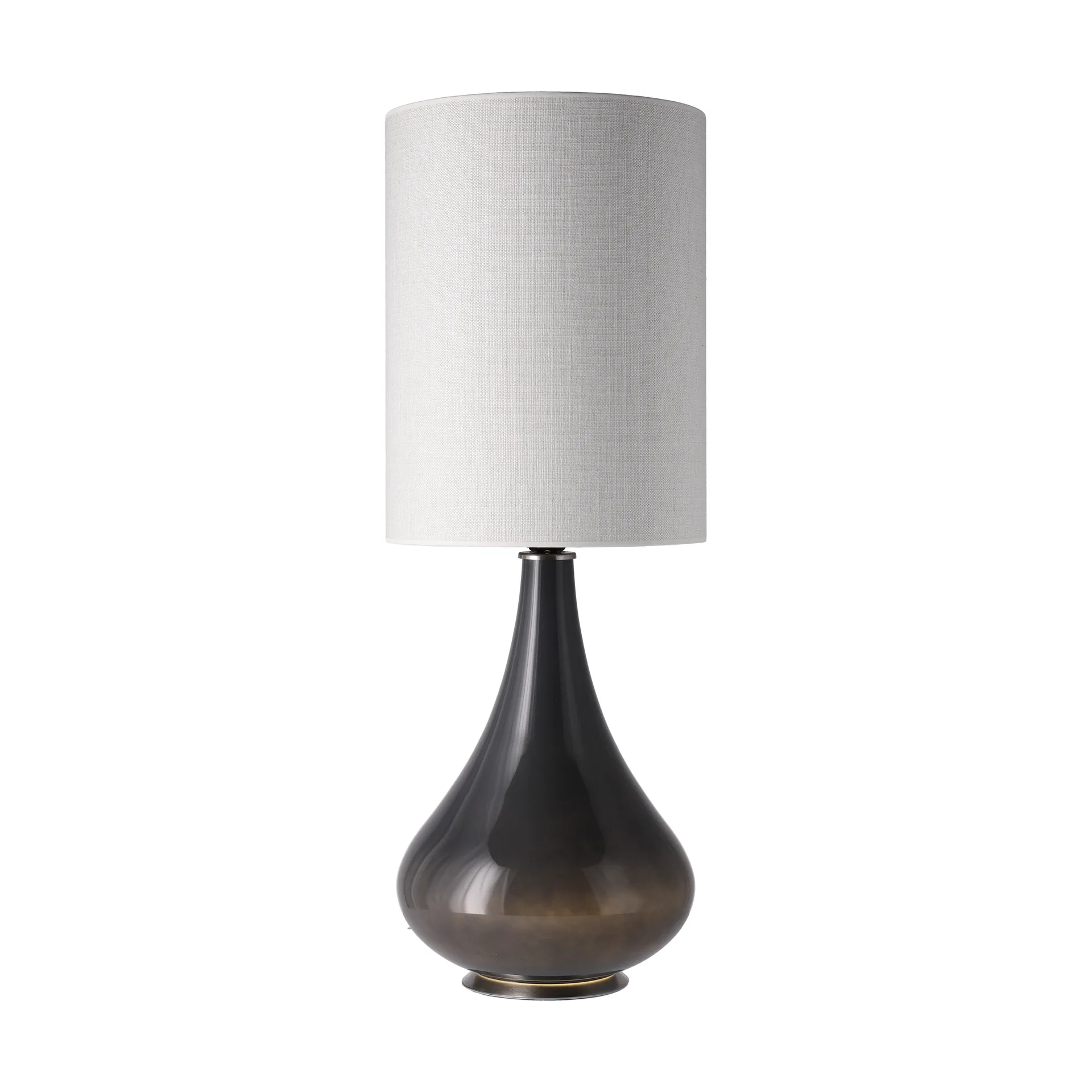Candeeiro de mesa Renata, base cinza, Babel Beige L Flavia Lamps