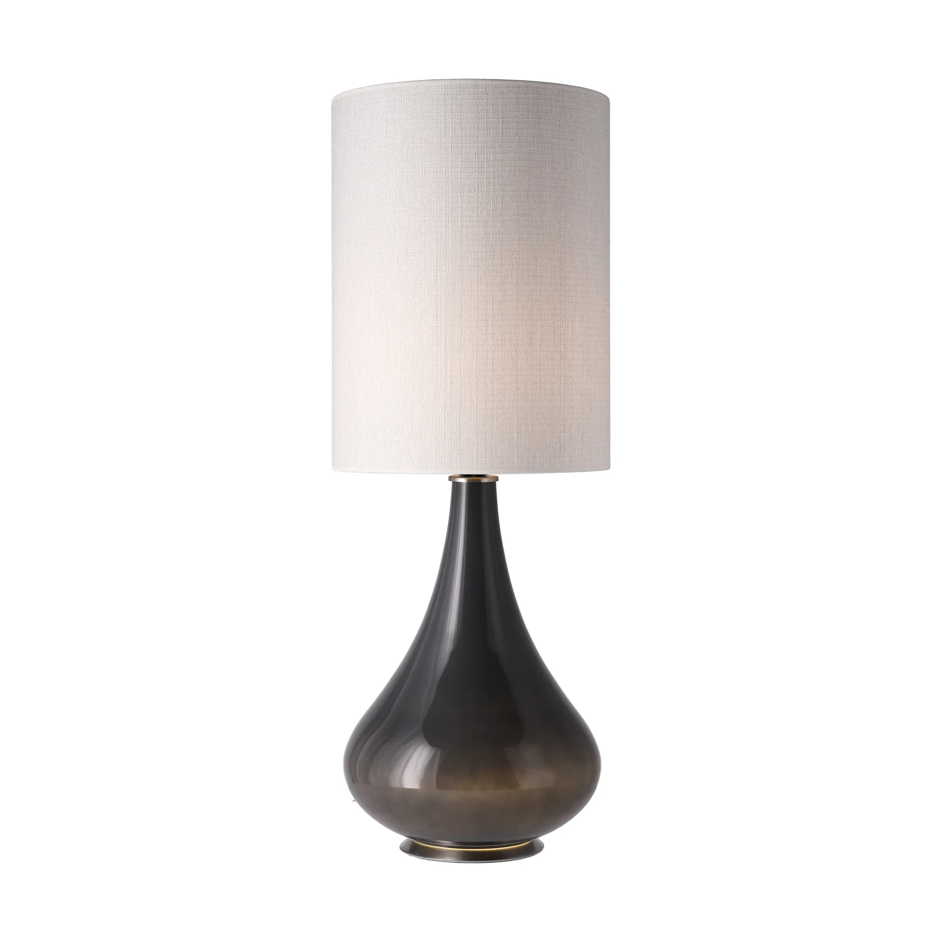Candeeiro de mesa Renata, base cinza, Babel Beige L Flavia Lamps