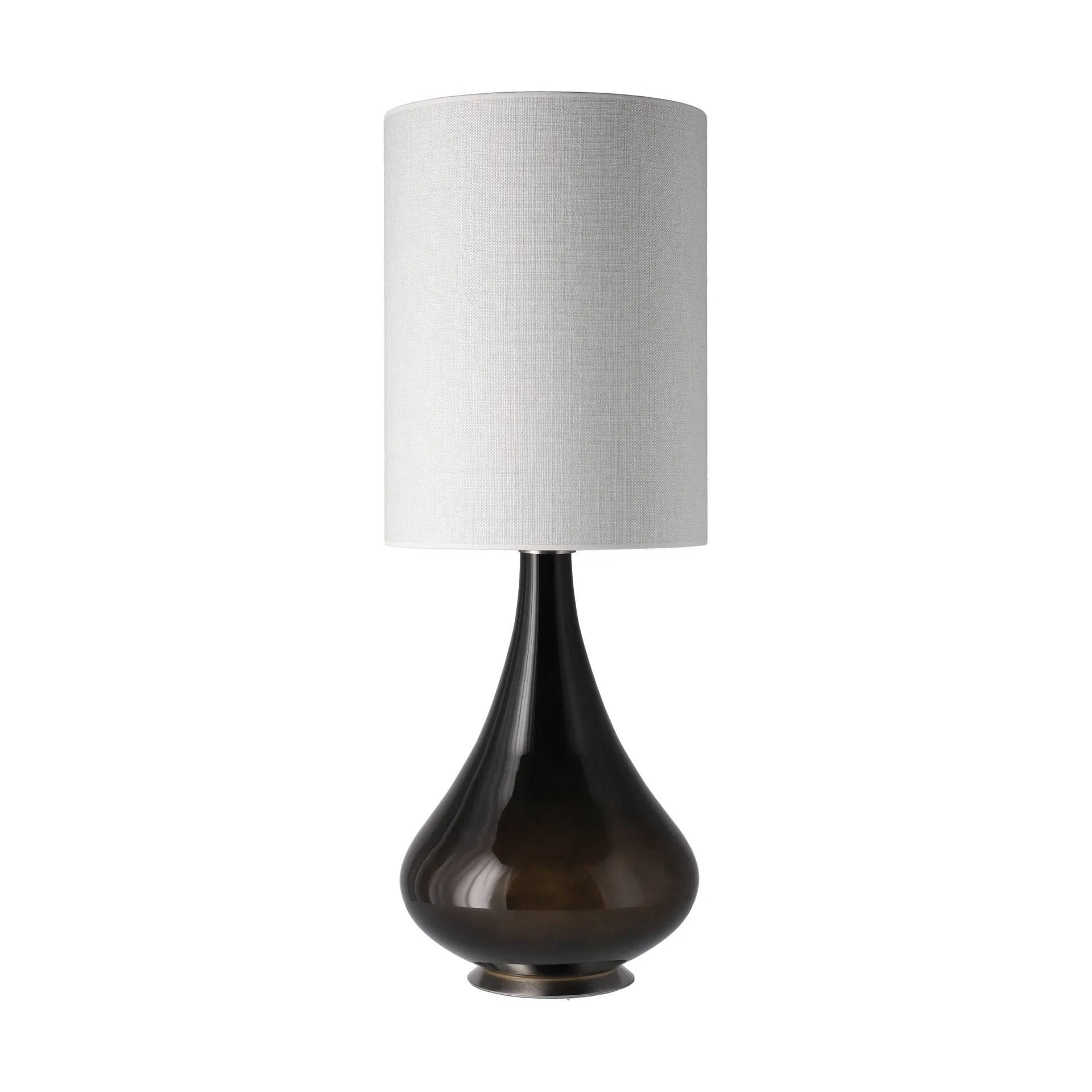 Candeeiro de mesa Renata, base preta, Babel Beige L Flavia Lamps