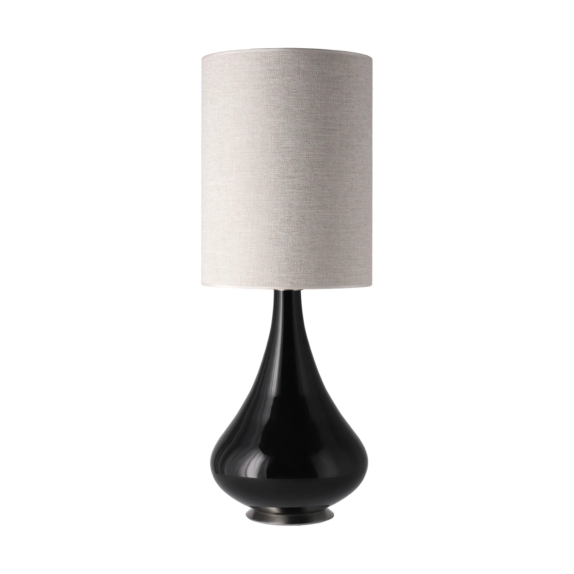 Candeeiro de mesa Renata, base preta, London Beige L Flavia Lamps