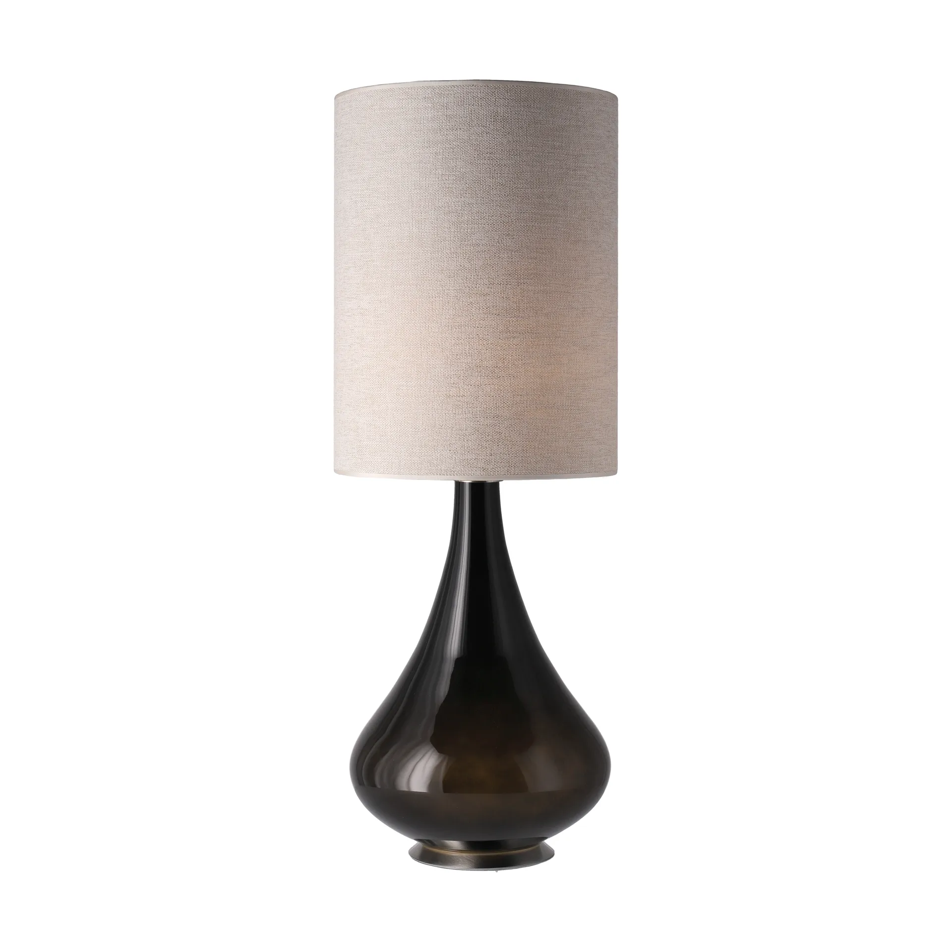 Candeeiro de mesa Renata, base preta, London Beige L Flavia Lamps