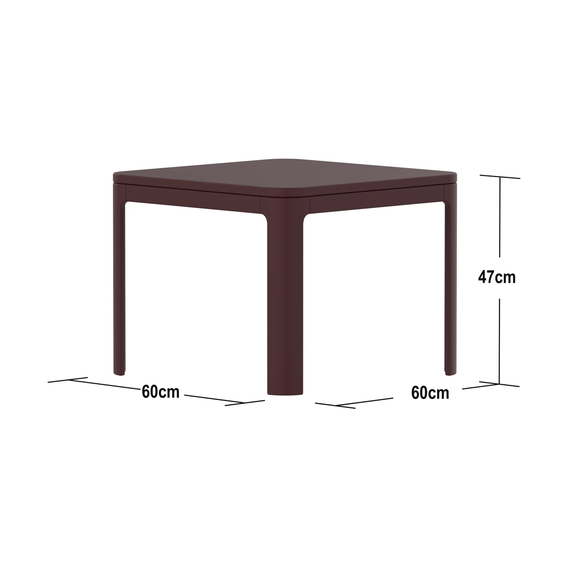 Mesa Nova 47x60x60 cm, Pomegranate Plywood FLEXA