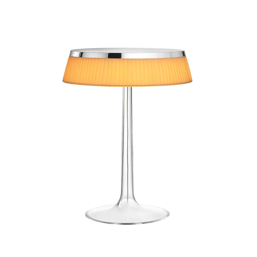 Candeeiro de mesa Bon Jour T, Chrome-soft tecido cúpula Flos