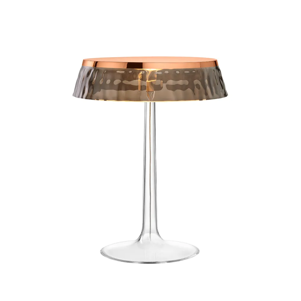 Candeeiro de mesa Bon Jour T, Copper-fumé cúpula Flos