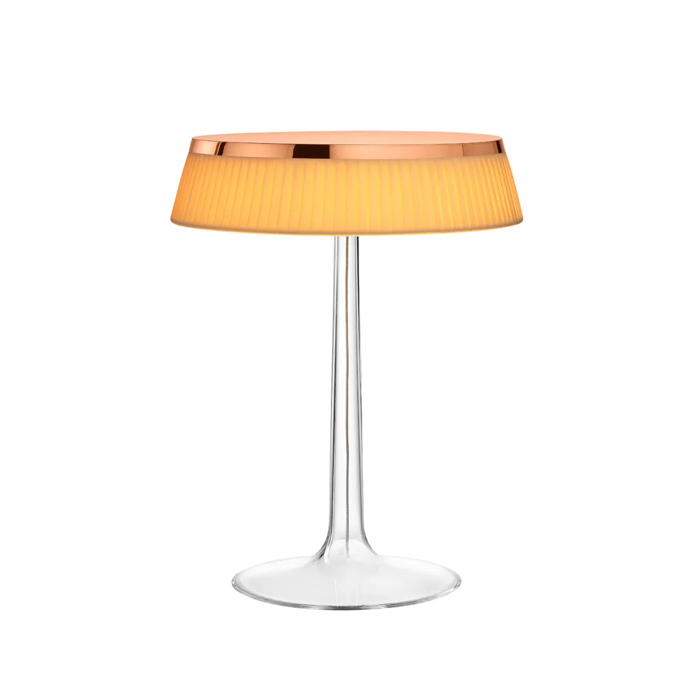 Candeeiro de mesa Bon Jour T, Copper-soft cúpula de tecido Flos