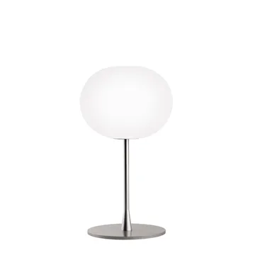 Candeeiro de mesa Glo-ball T1 - Vidrío opalino branco-base prateada fosca - Flos