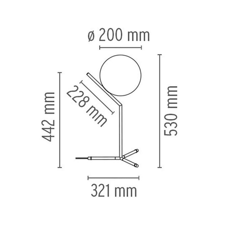 Candeeiro de mesa IC Lights T1 High, Cromado-opala Flos