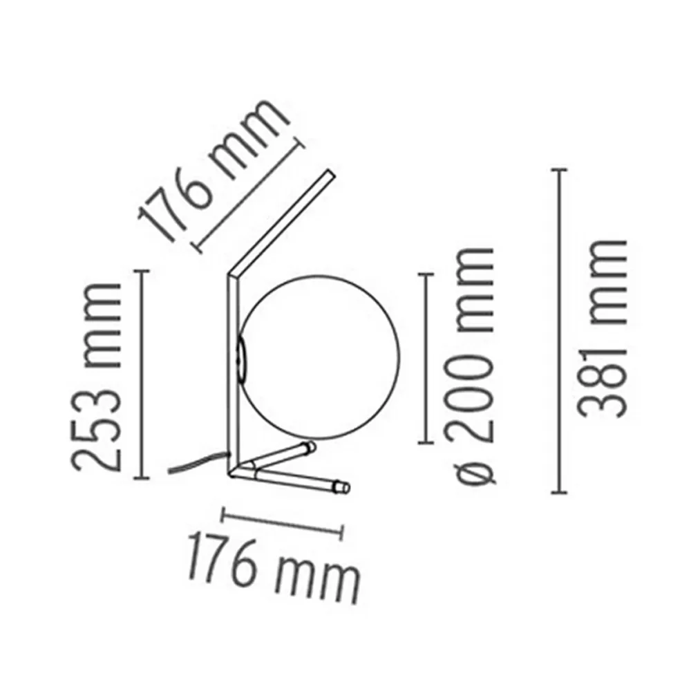 Candeeiro de mesa IC lights T1 low, Preto-opala Flos