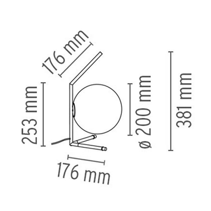 Candeeiro de mesa IC lights T1 low, Preto-opala Flos