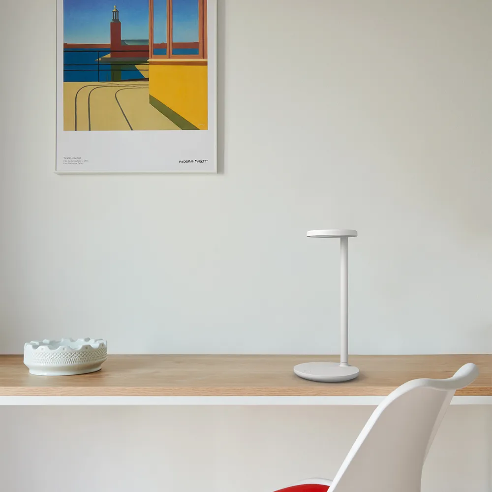 Candeeiro de mesa Oblique Qi, Cor de ferrugem Flos