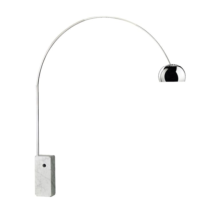 Candeeiro de pé Arco - Cromado-base de mármore de Carrara - Flos