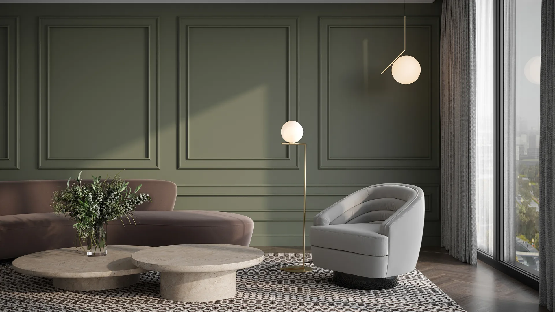 Candeeiro de pé IC F1 135 cm, Gold Flos