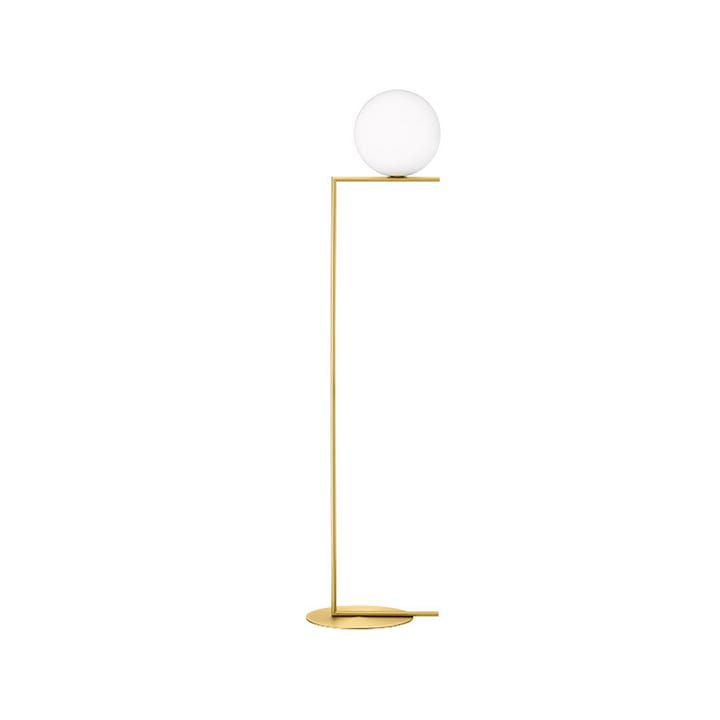Candeeiro de pé IC Lights F2 - Latão escovado-opala - Flos