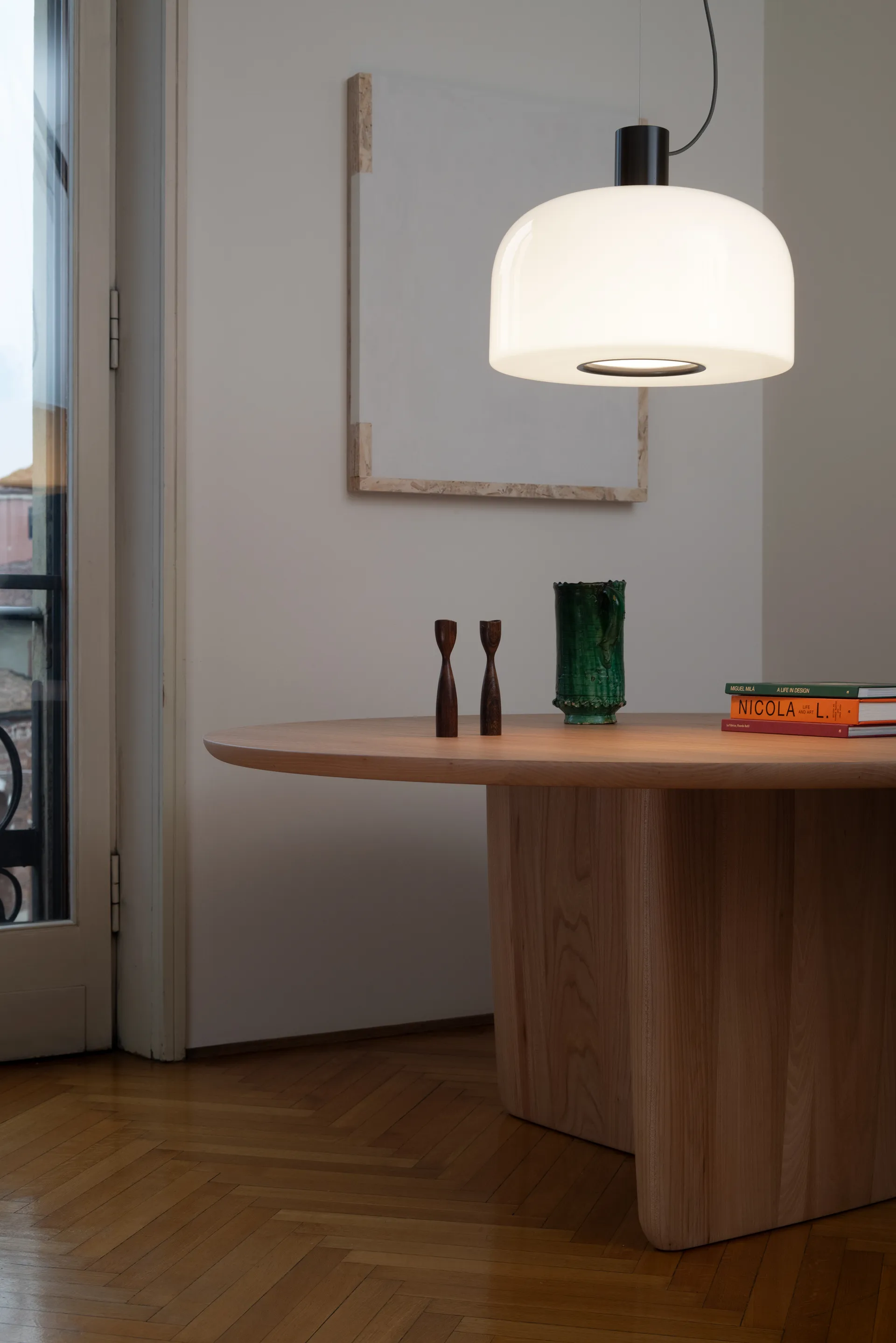 Candeeiro suspenso Bellhop Glass S1, Cioko Flos